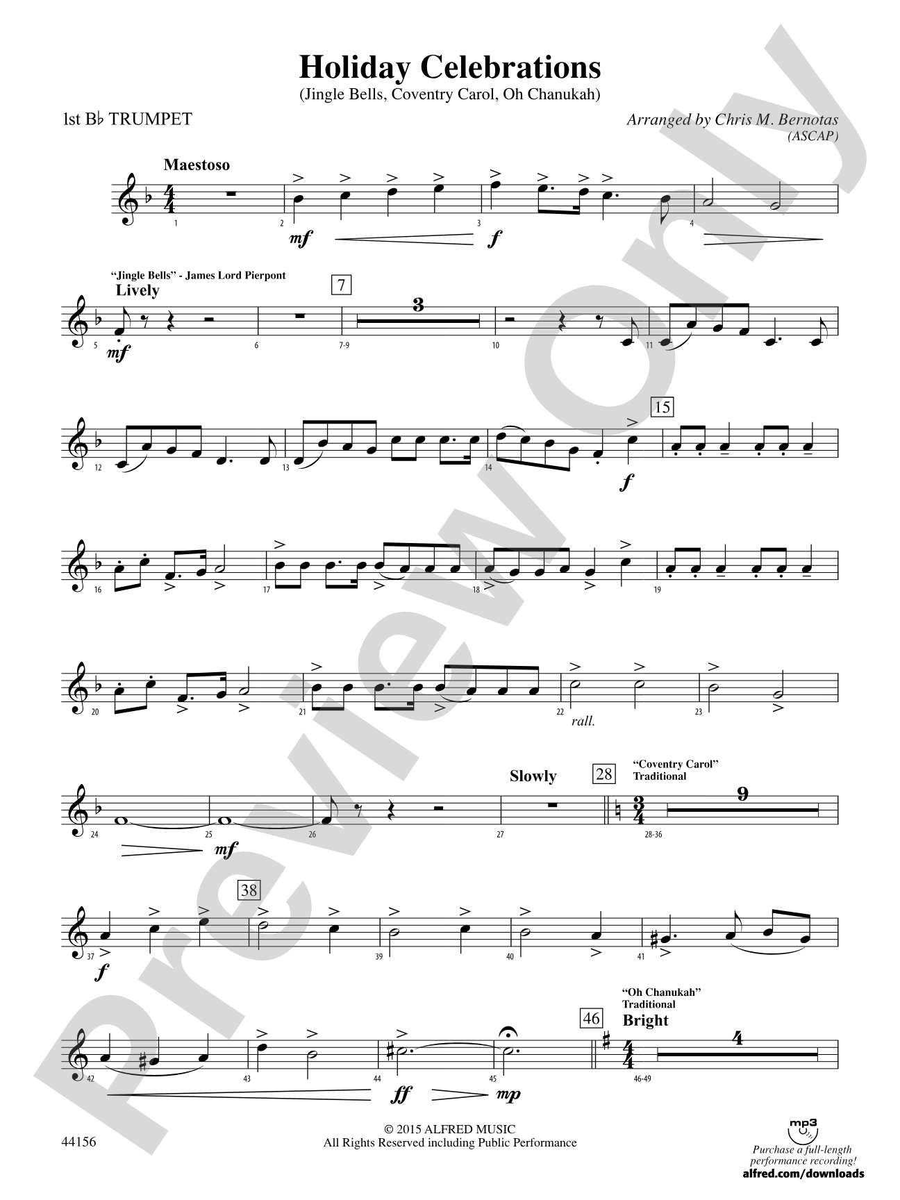 Holiday Celebrations: 1st B-flat Trumpet