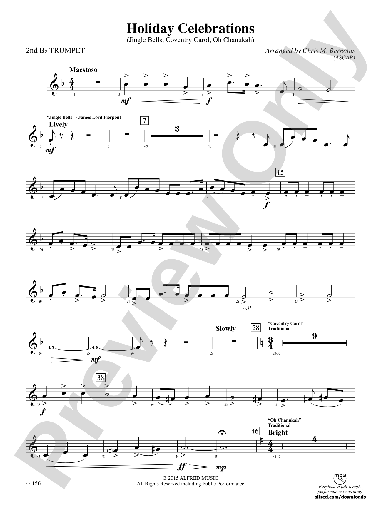 Holiday Celebrations: 2nd B-flat Trumpet