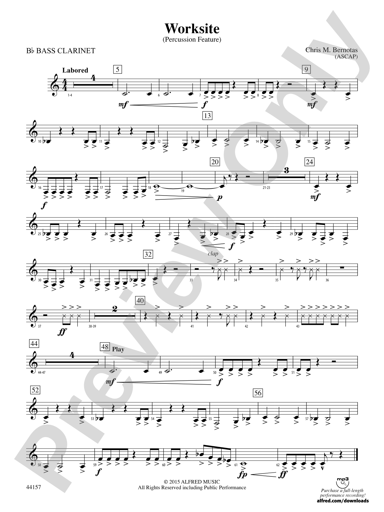 Worksite: B-flat Bass Clarinet