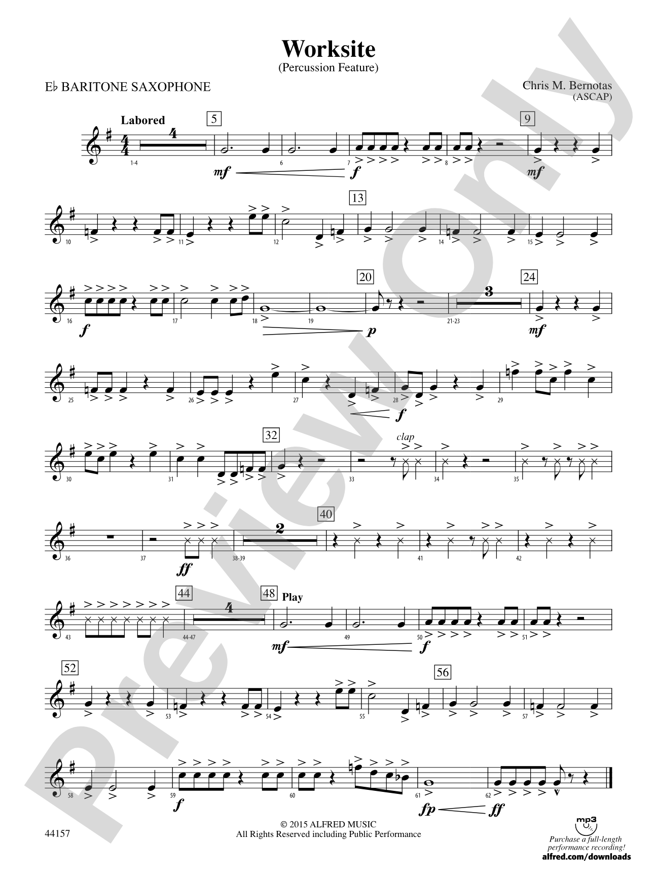 Worksite: E-flat Baritone Saxophone