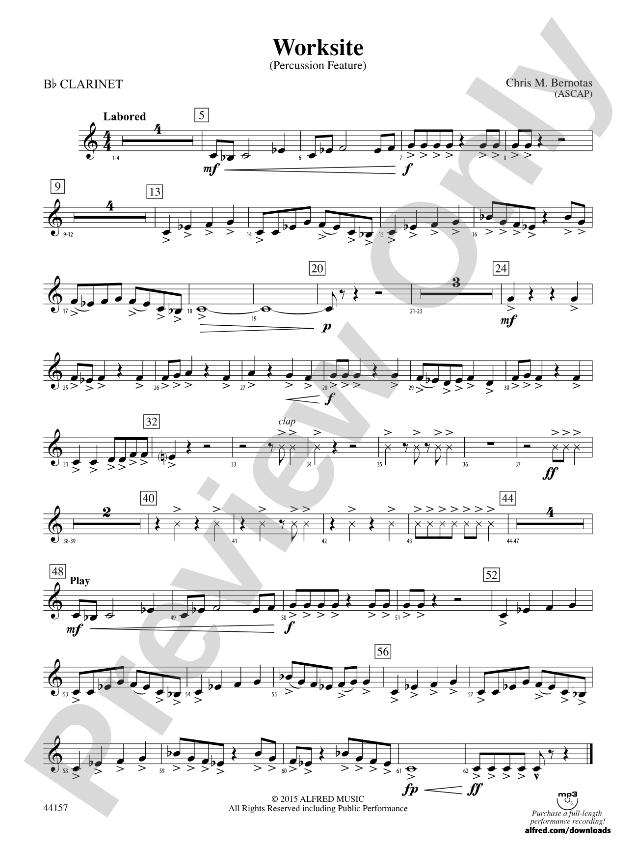 Worksite: 1st B-flat Clarinet