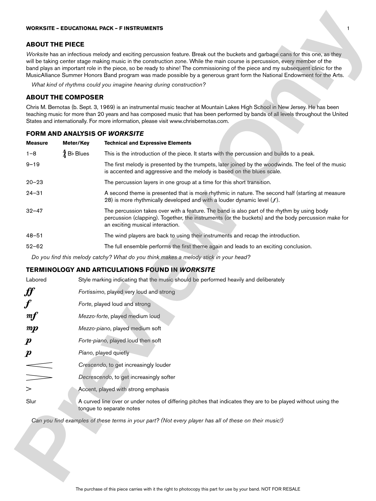 Worksite: F Educational Pack