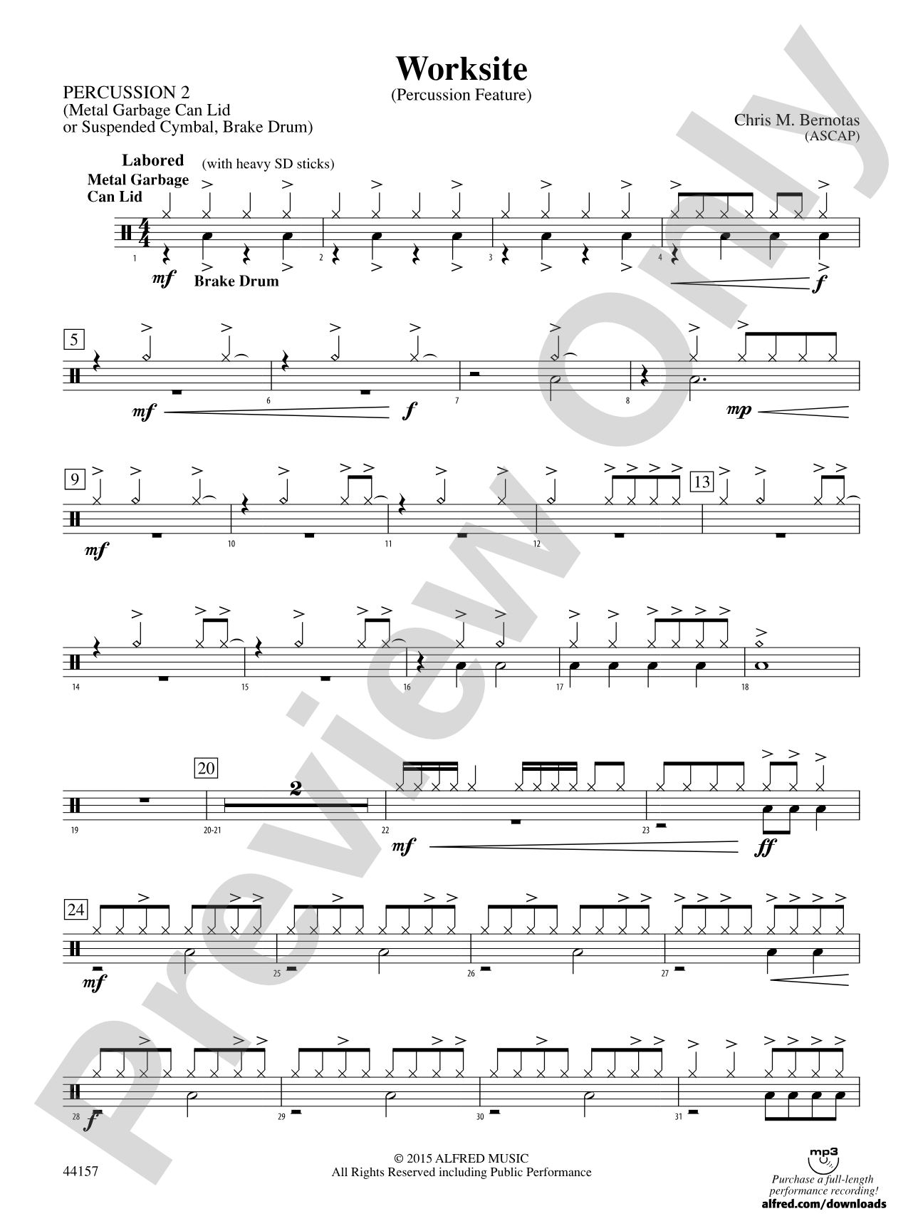 Worksite: 2nd Percussion
