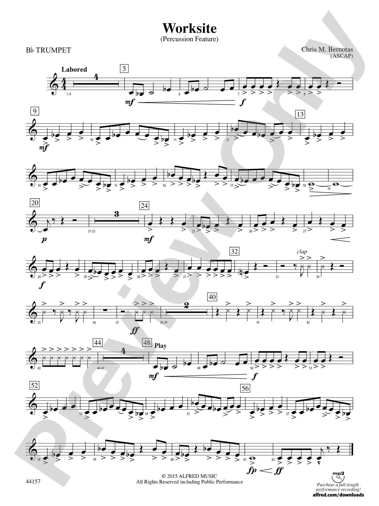 Worksite: 1st B-flat Trumpet