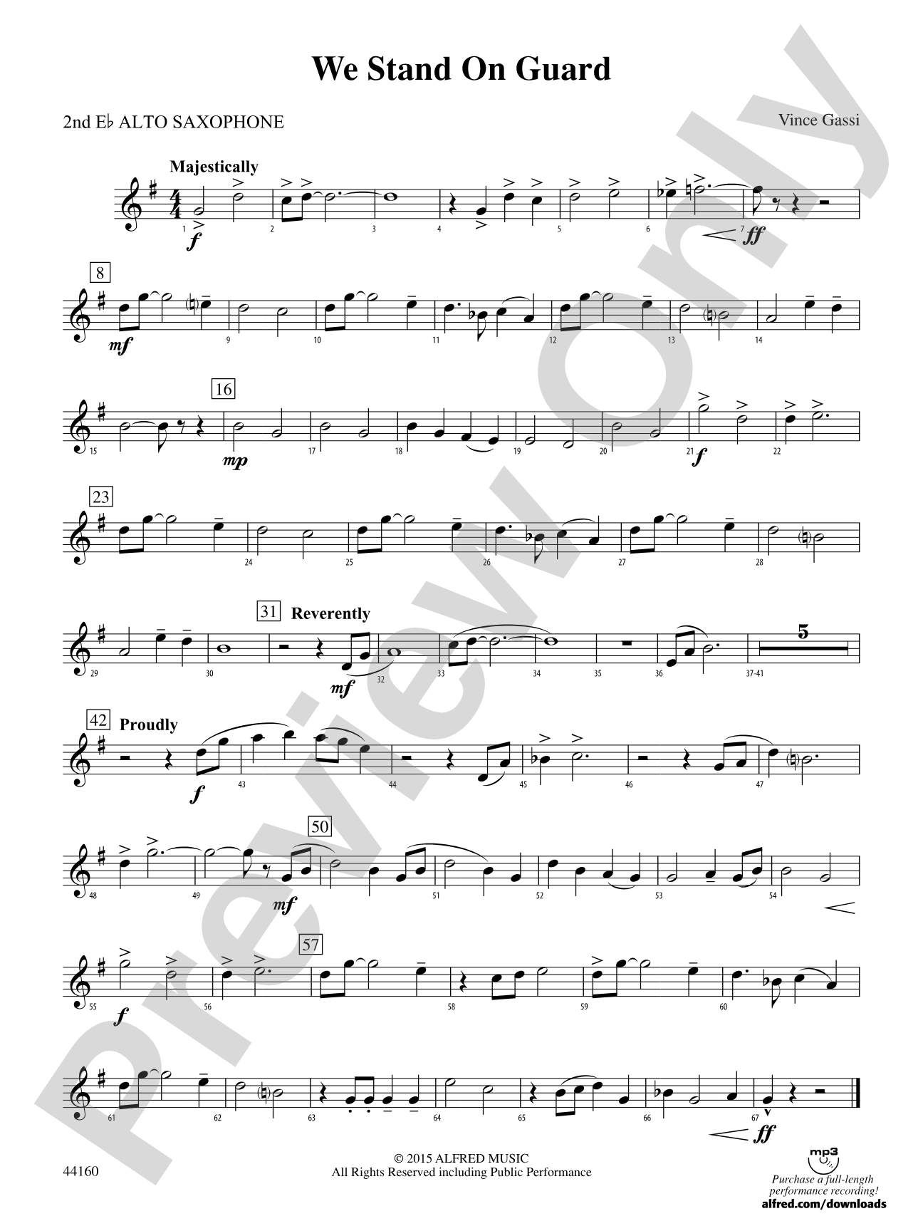 We Stand on Guard: 2nd E-flat Alto Saxophone