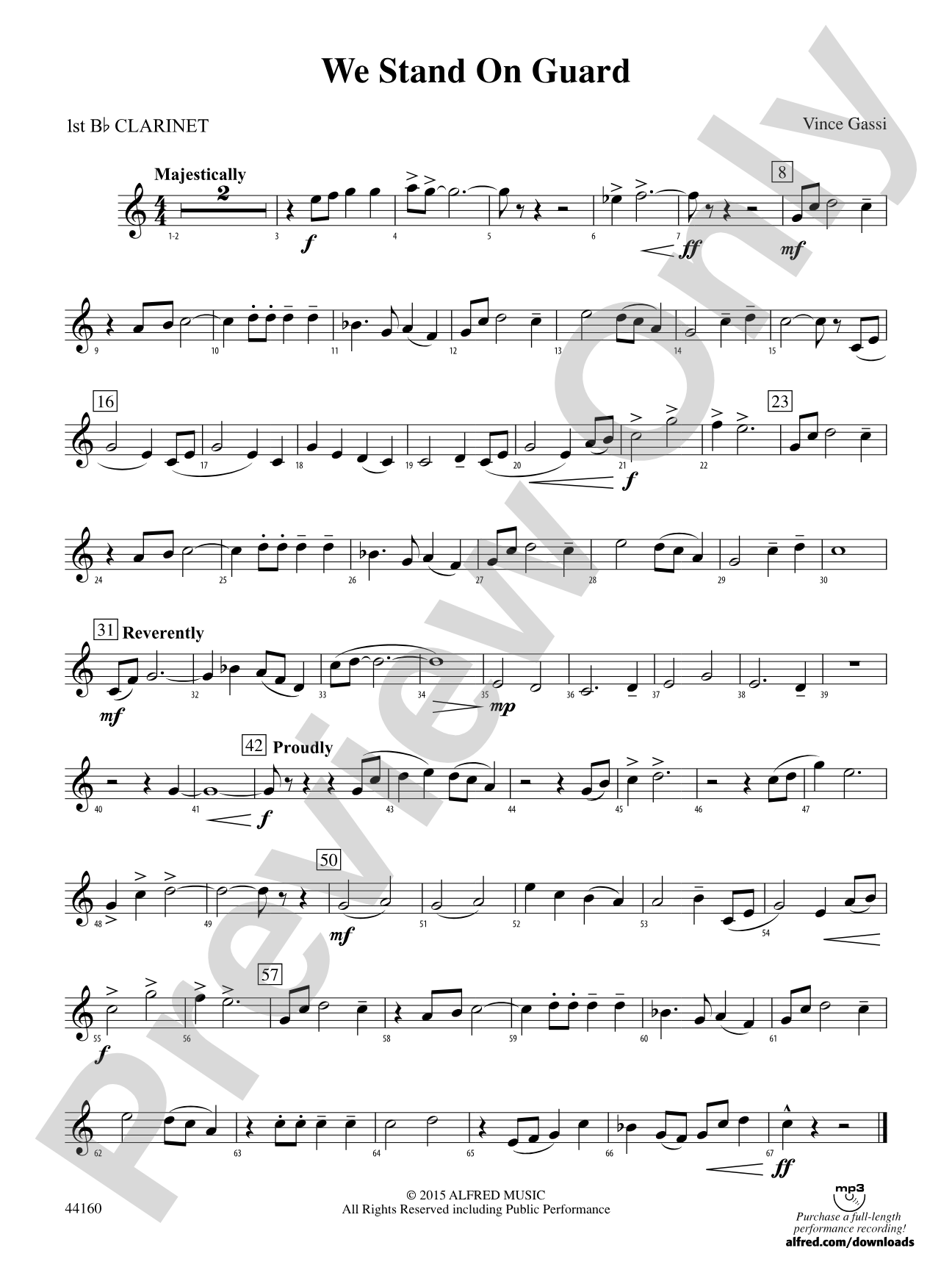 We Stand on Guard: 1st B-flat Clarinet