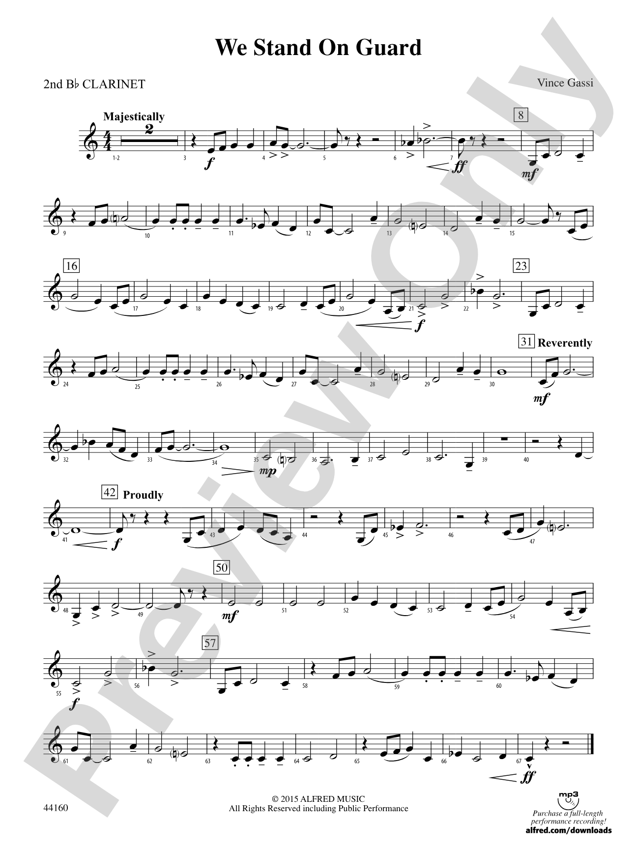 We Stand on Guard: 2nd B-flat Clarinet