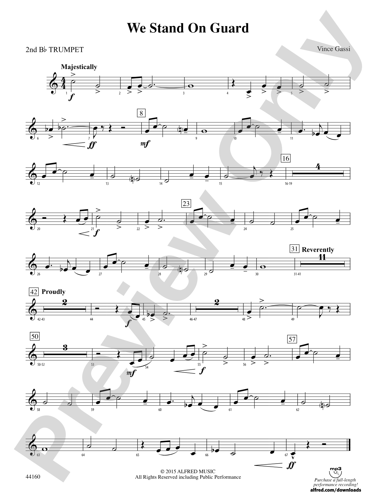 We Stand on Guard: 2nd B-flat Trumpet
