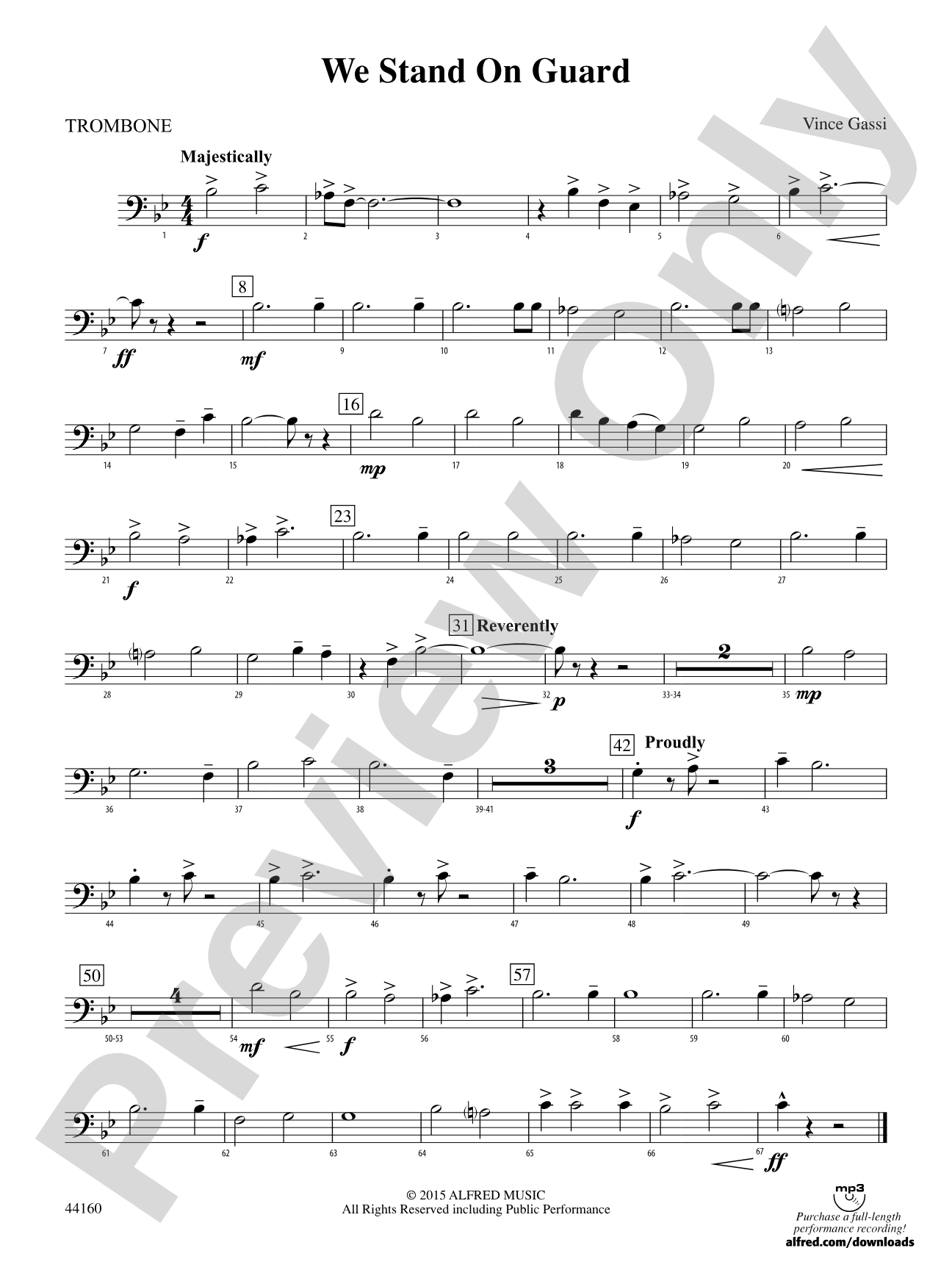 We Stand on Guard: 1st Trombone