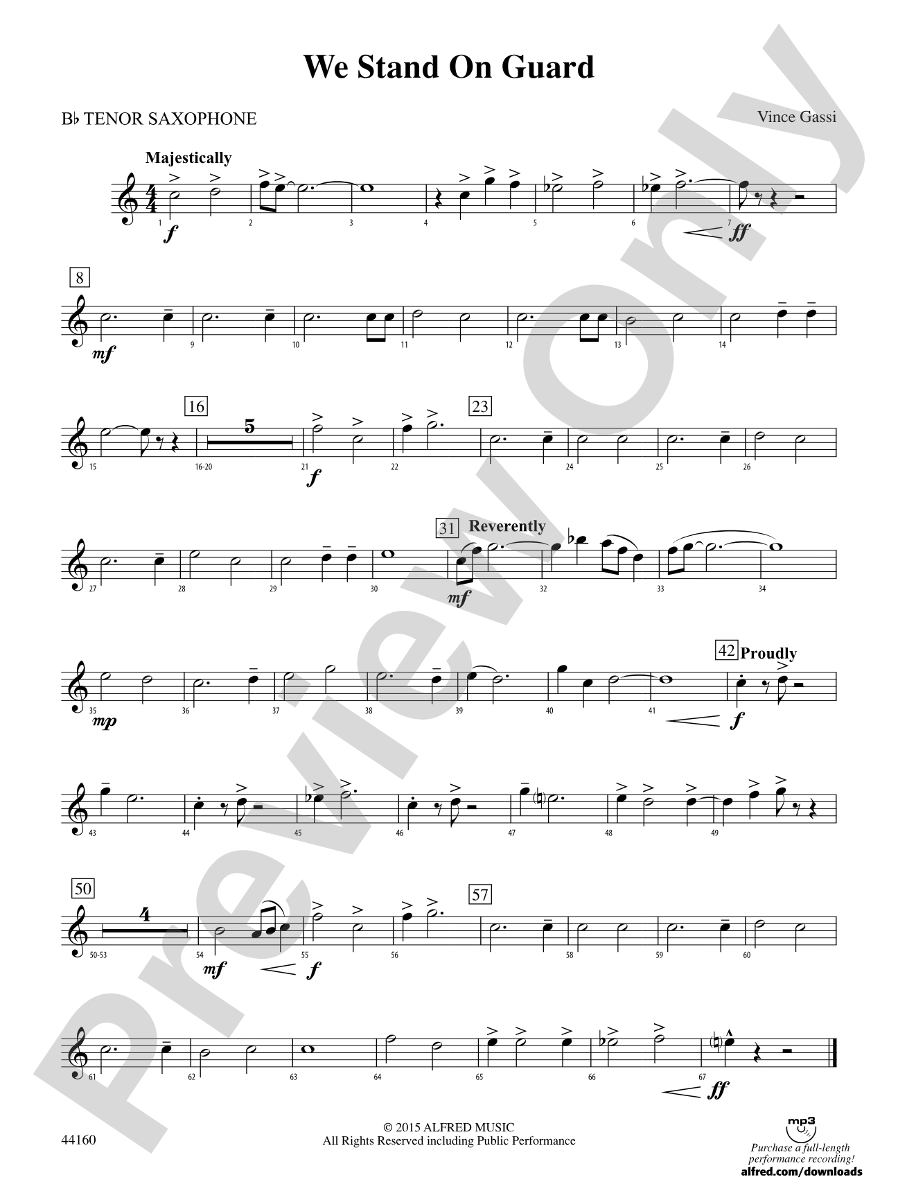 We Stand on Guard: B-flat Tenor Saxophone