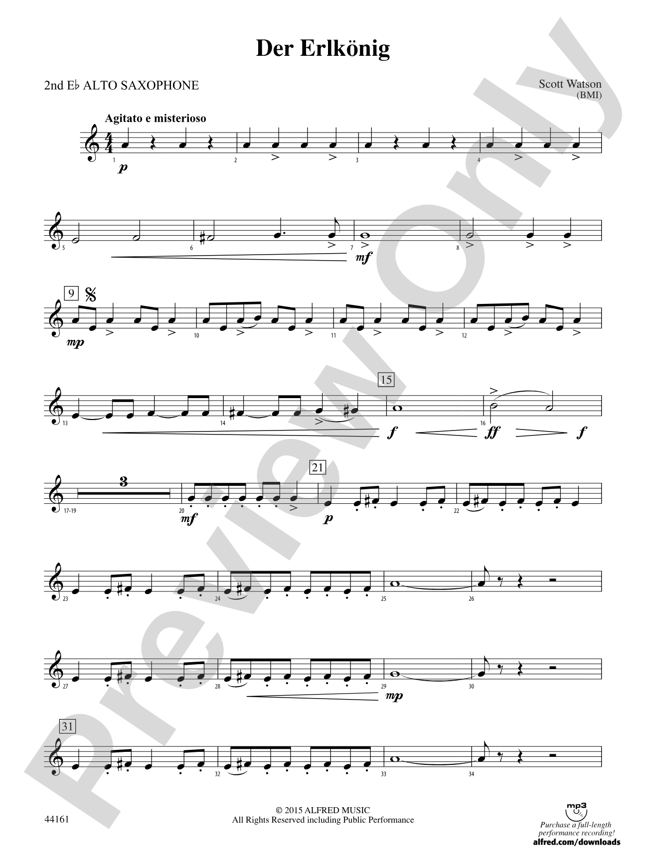 Der Erlkönig: 2nd E-flat Alto Saxophone