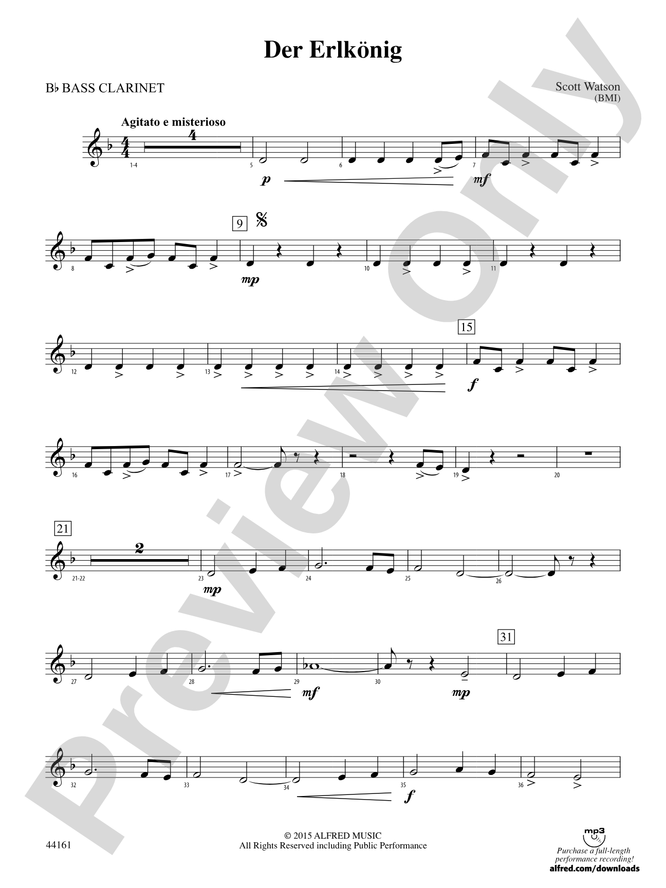 Der Erlkönig: B-flat Bass Clarinet