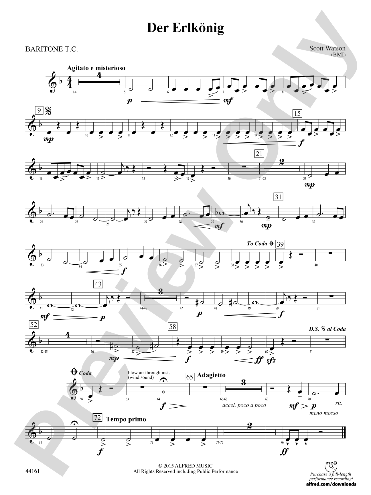 Der Erlkönig: Baritone T.C.