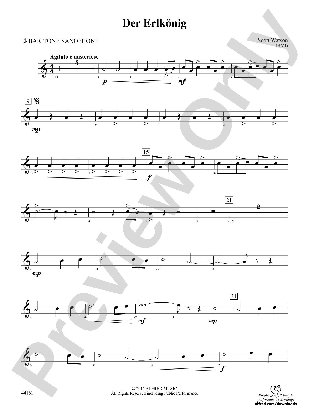 Der Erlkönig: E-flat Baritone Saxophone