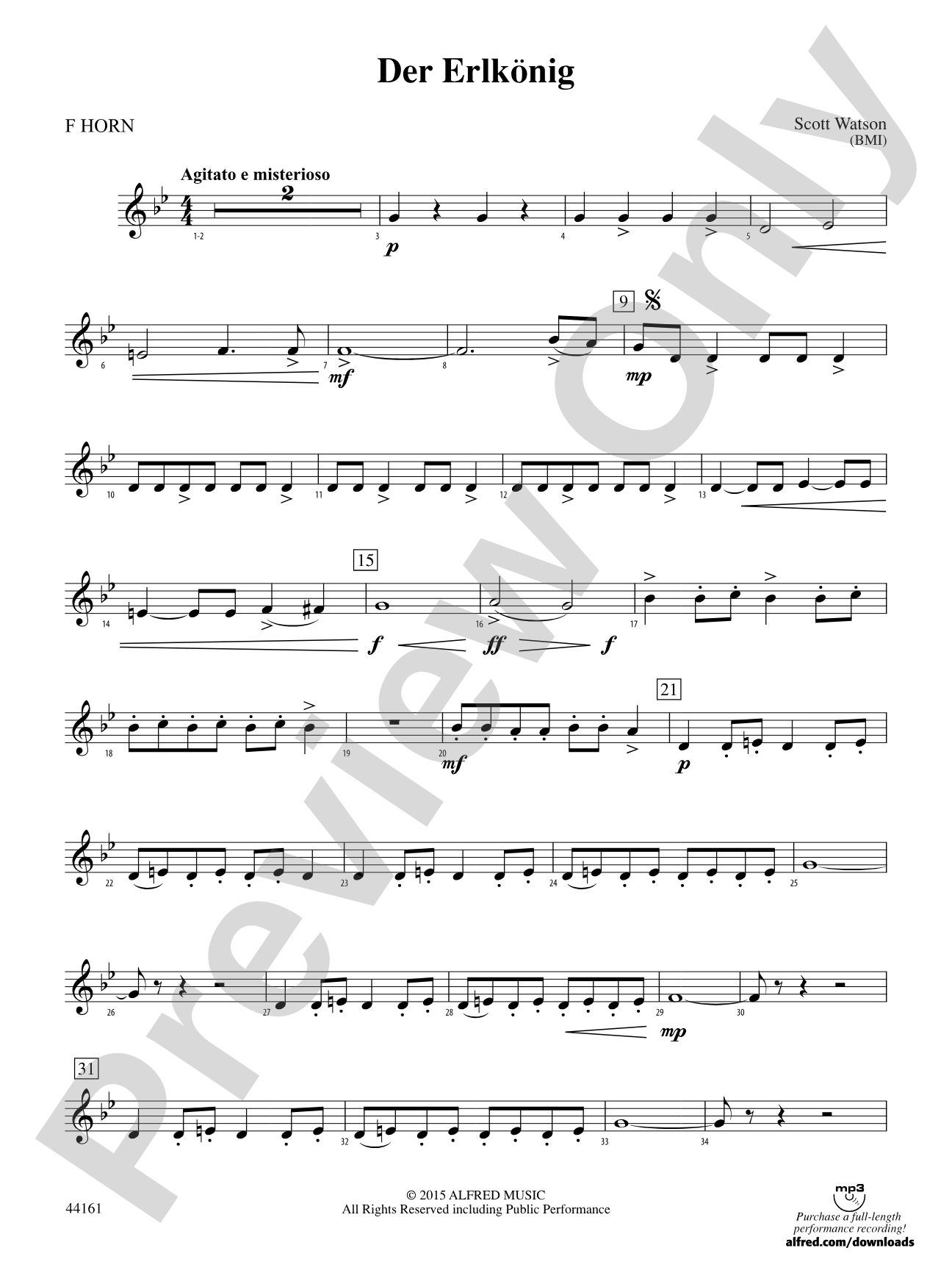 Der Erlkönig: 1st F Horn