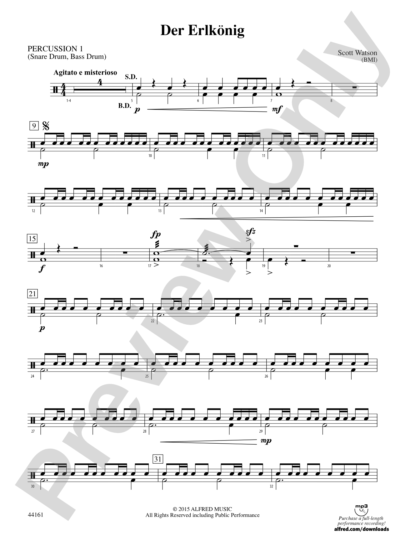 Der Erlkönig: 1st Percussion
