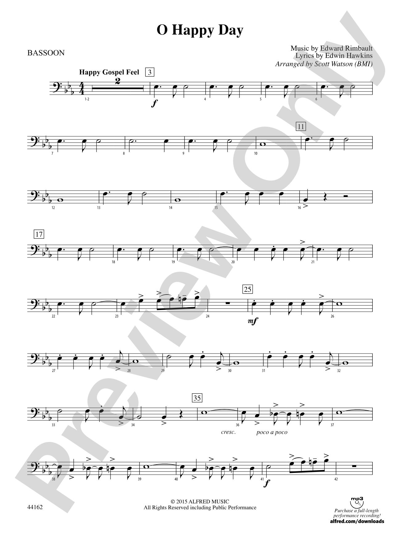 O Happy Day: Bassoon