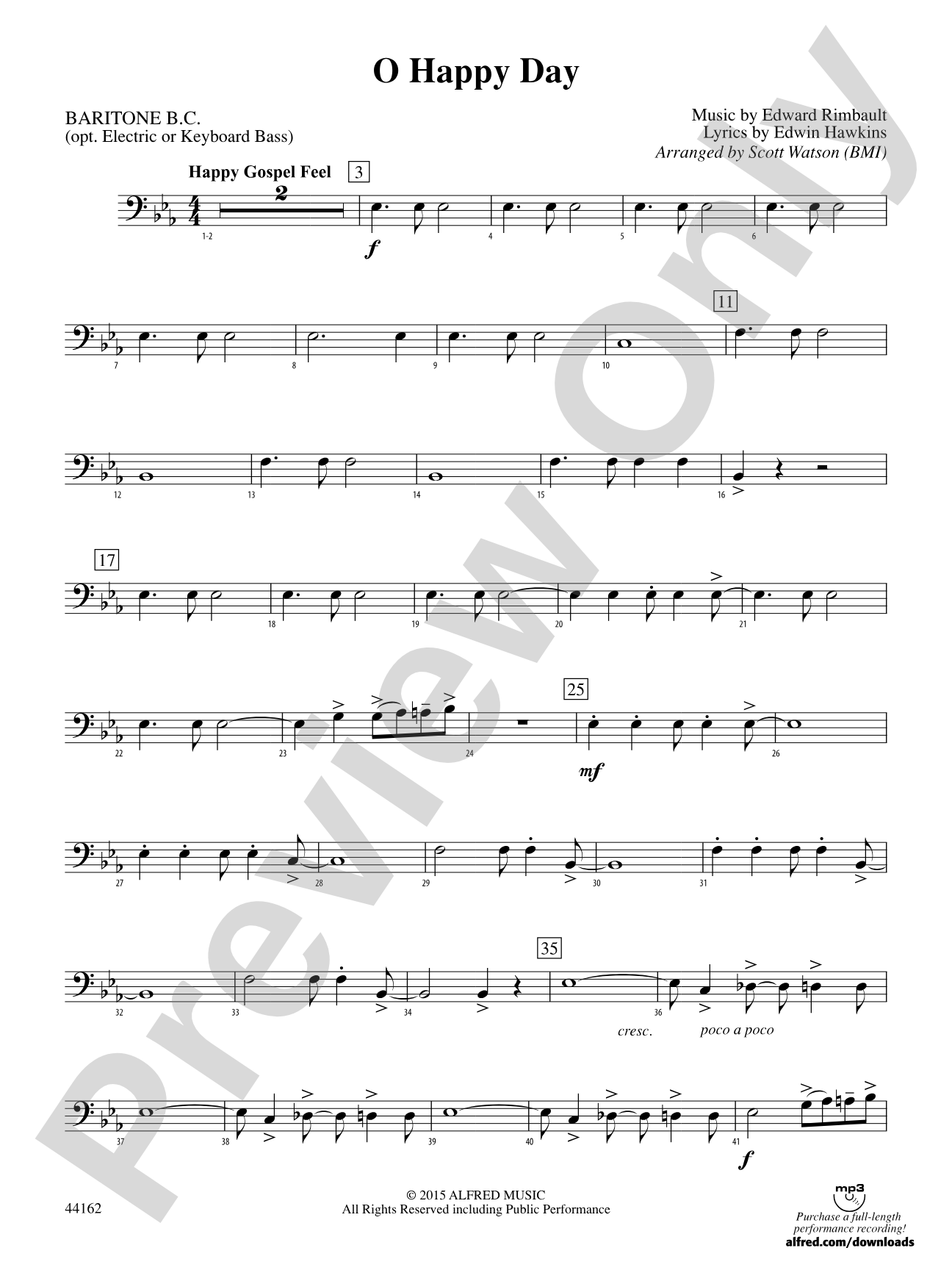 O Happy Day: Baritone B.C.