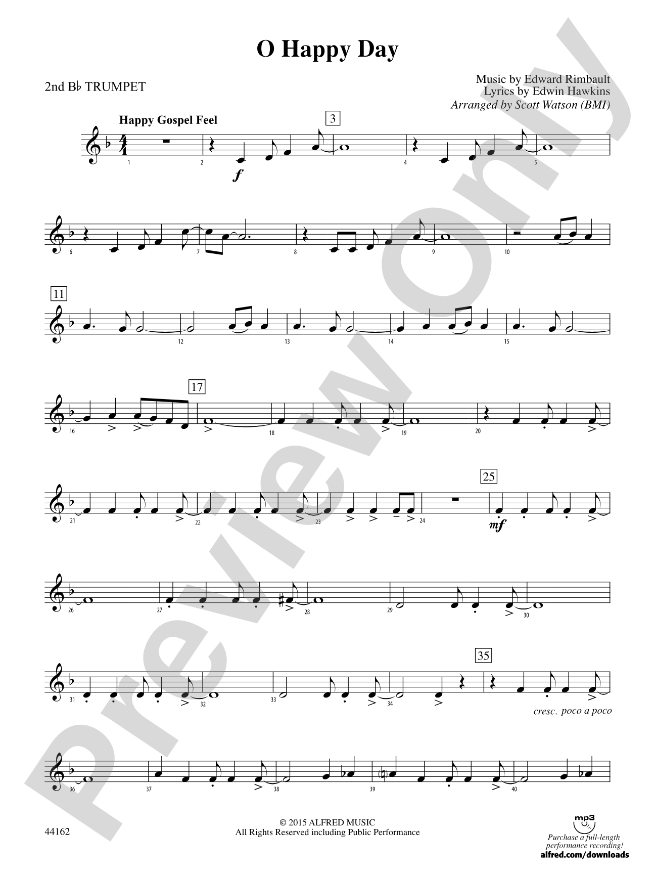 O Happy Day: 2nd B-flat Trumpet