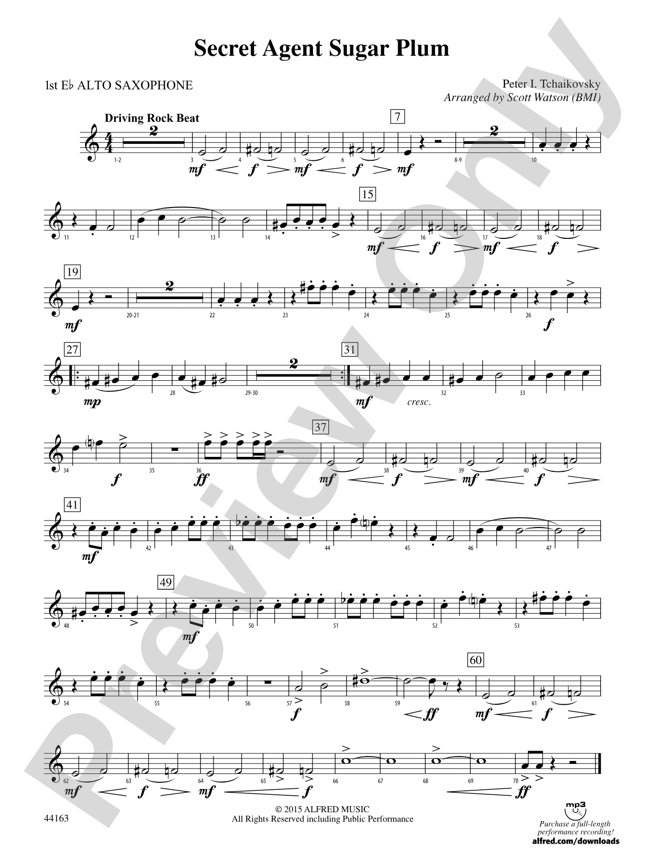 Secret Agent Sugar Plum: E-flat Alto Saxophone