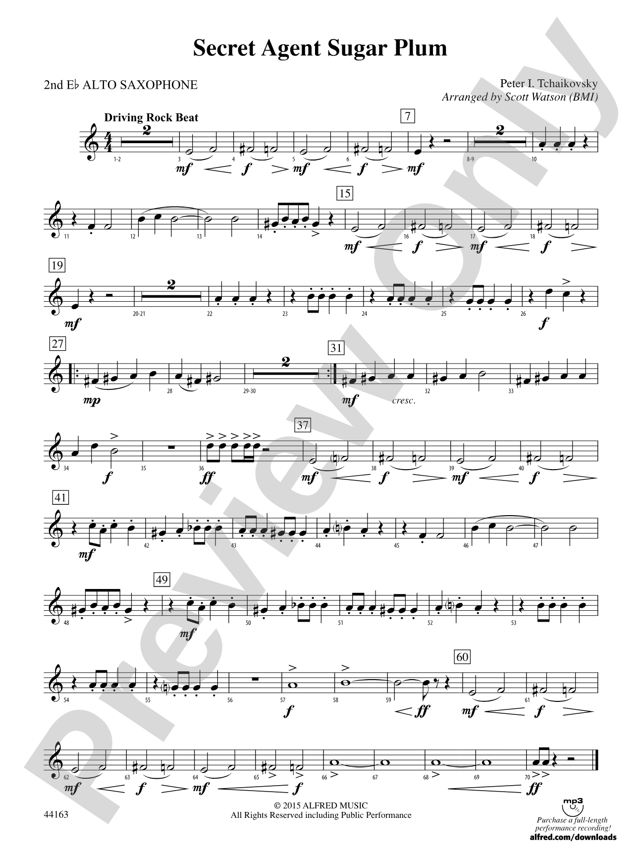 Secret Agent Sugar Plum: 2nd E-flat Alto Saxophone