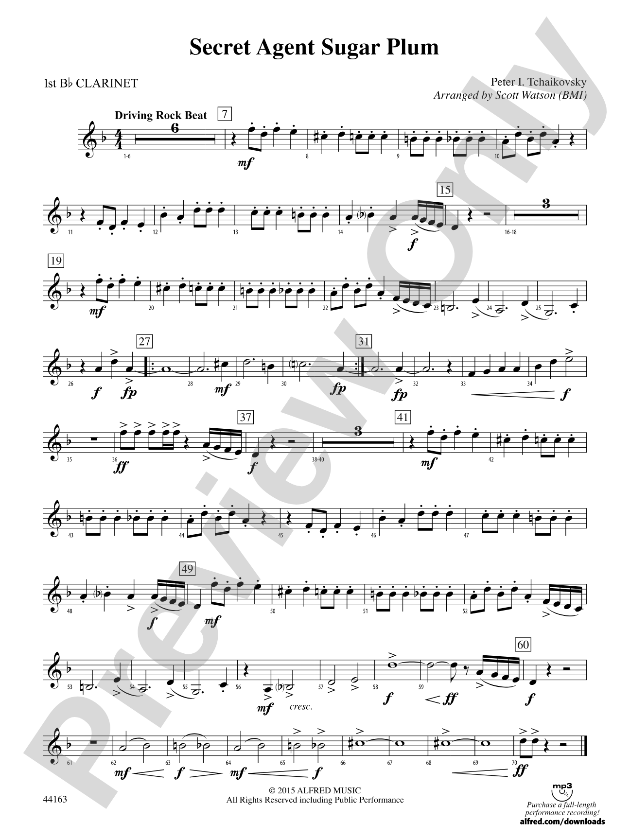 Secret Agent Sugar Plum: 1st B-flat Clarinet