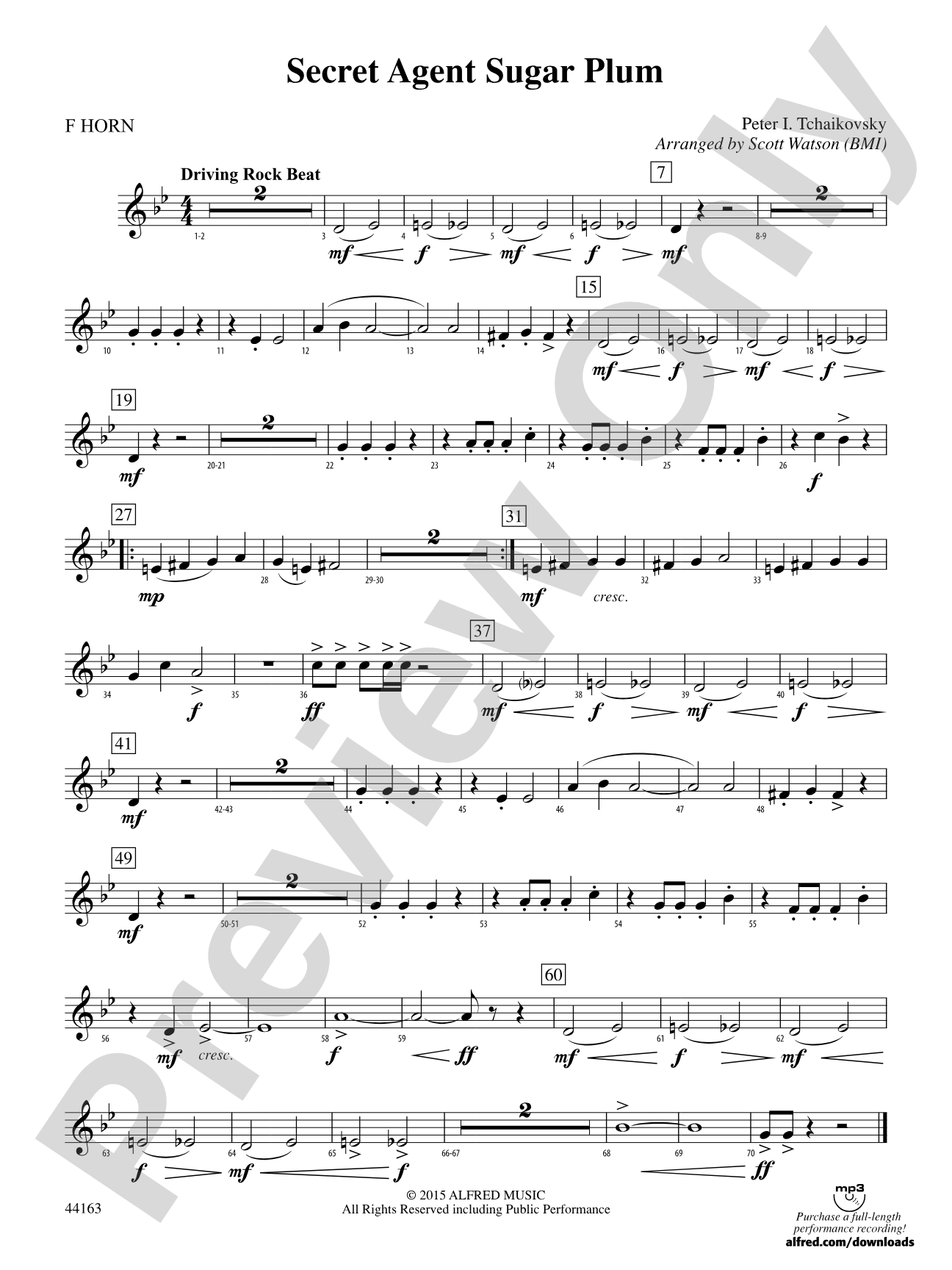 Secret Agent Sugar Plum: 1st F Horn