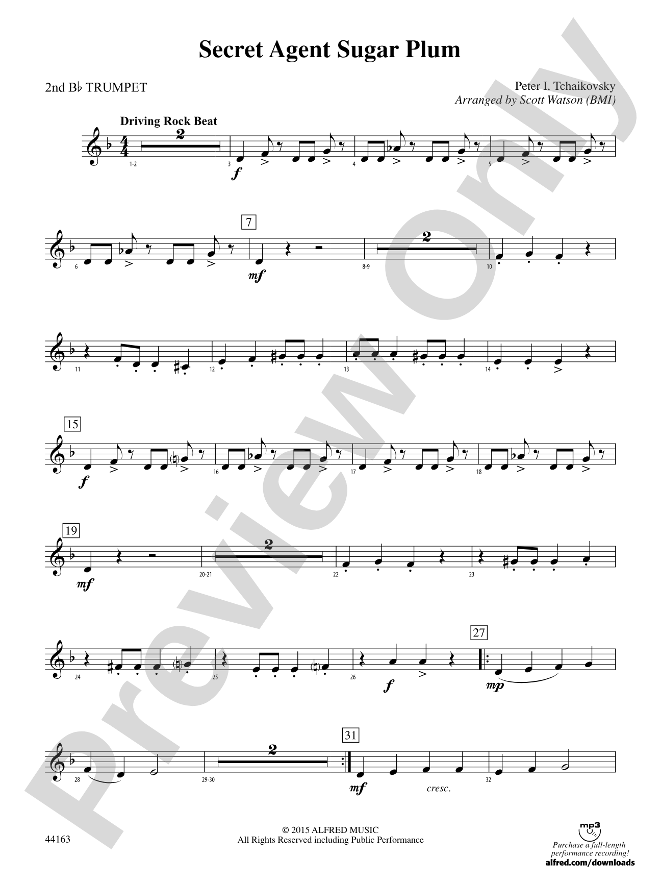 Secret Agent Sugar Plum: 2nd B-flat Trumpet