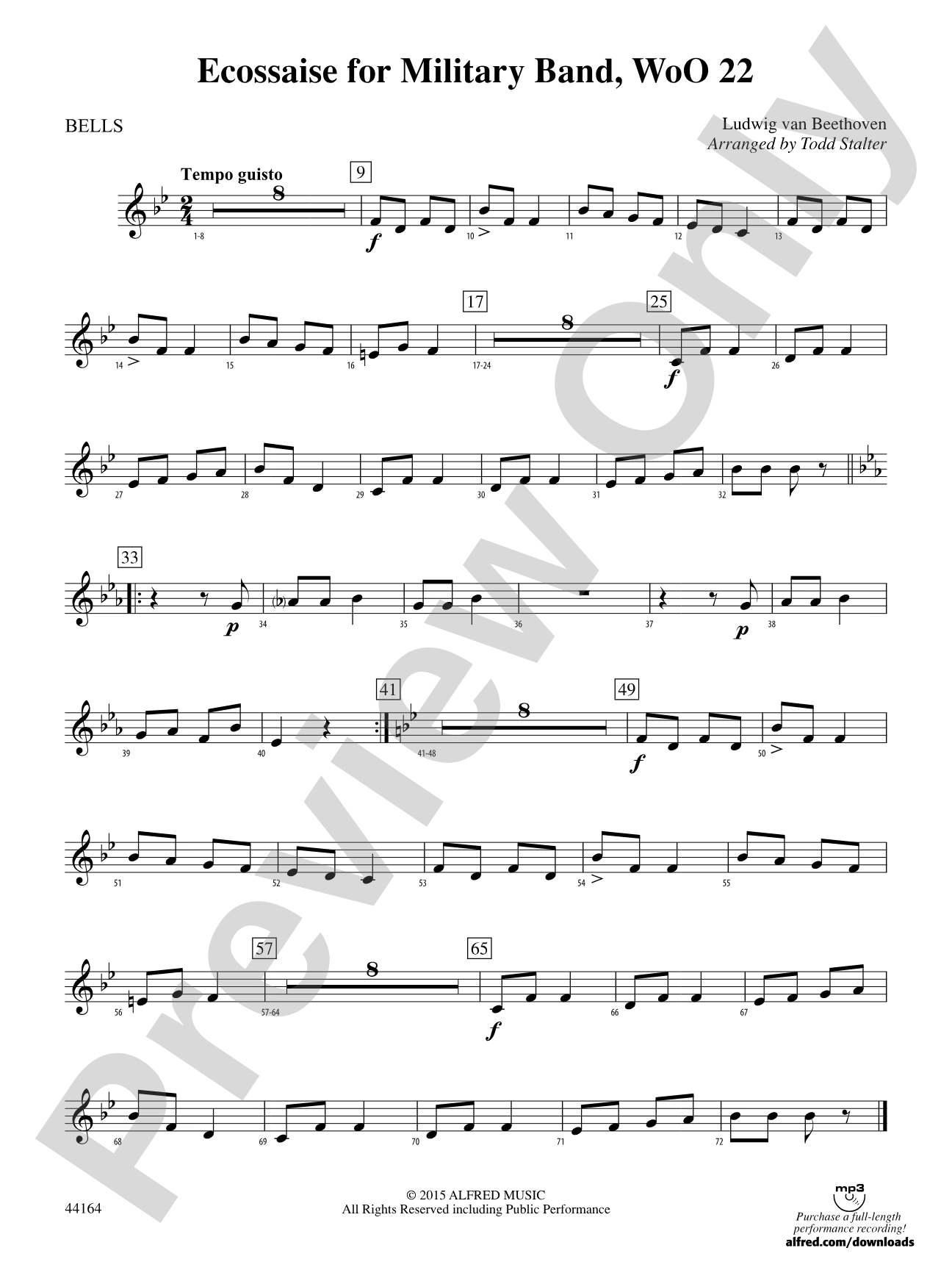 Ecossaise for Military Band, WoO 22: Bells