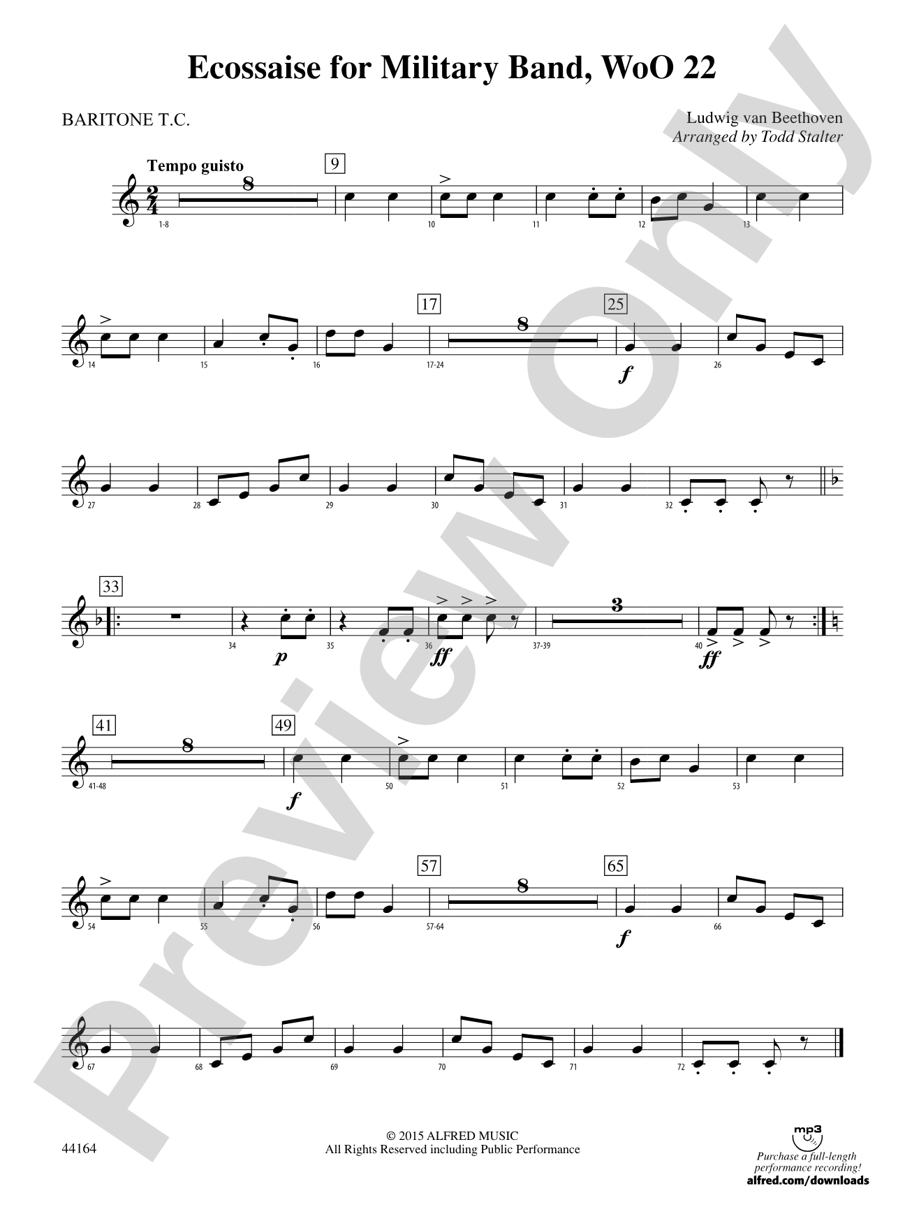 Ecossaise for Military Band, WoO 22: Baritone T.C.