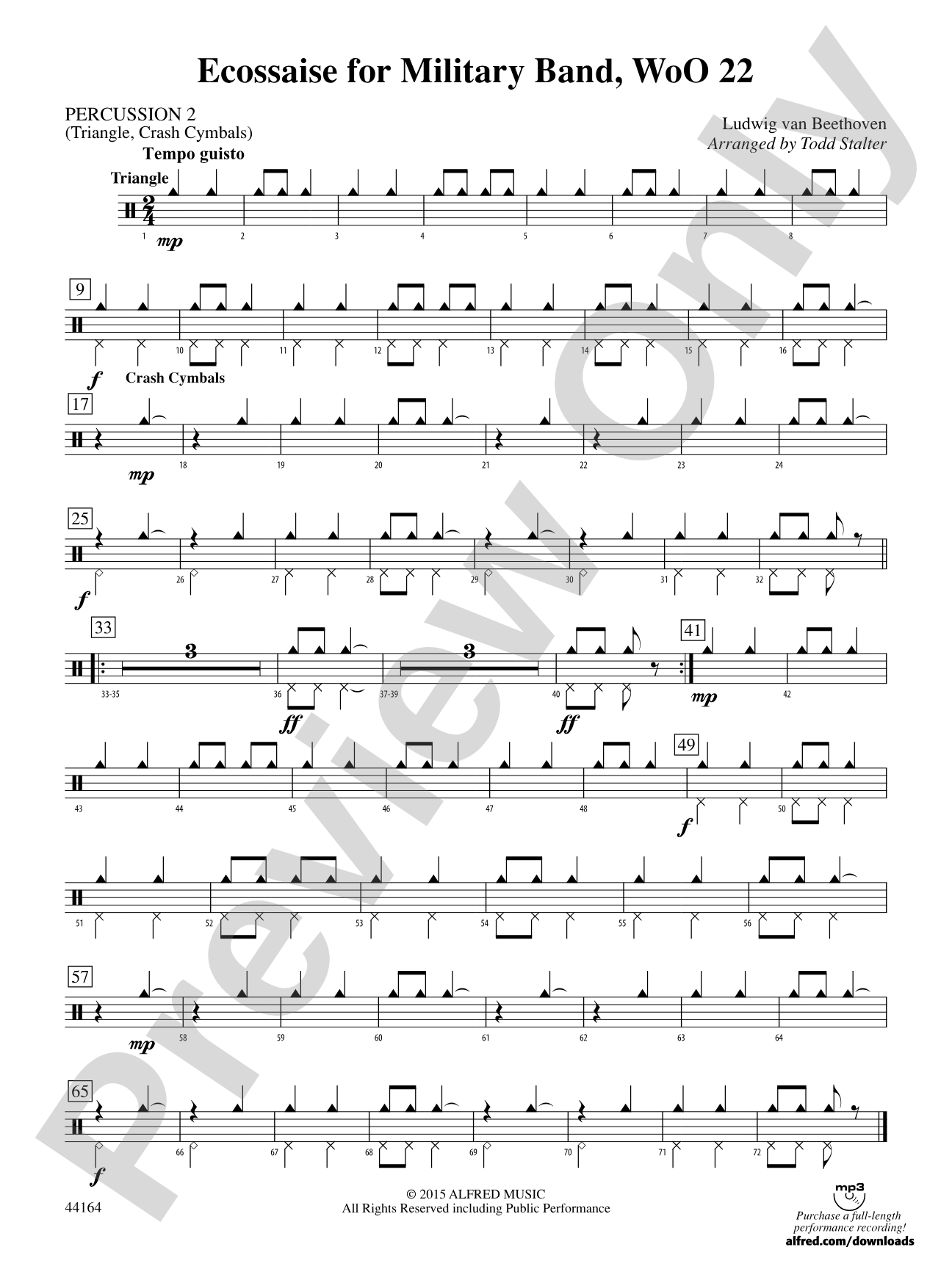 Ecossaise for Military Band, WoO 22: 2nd Percussion