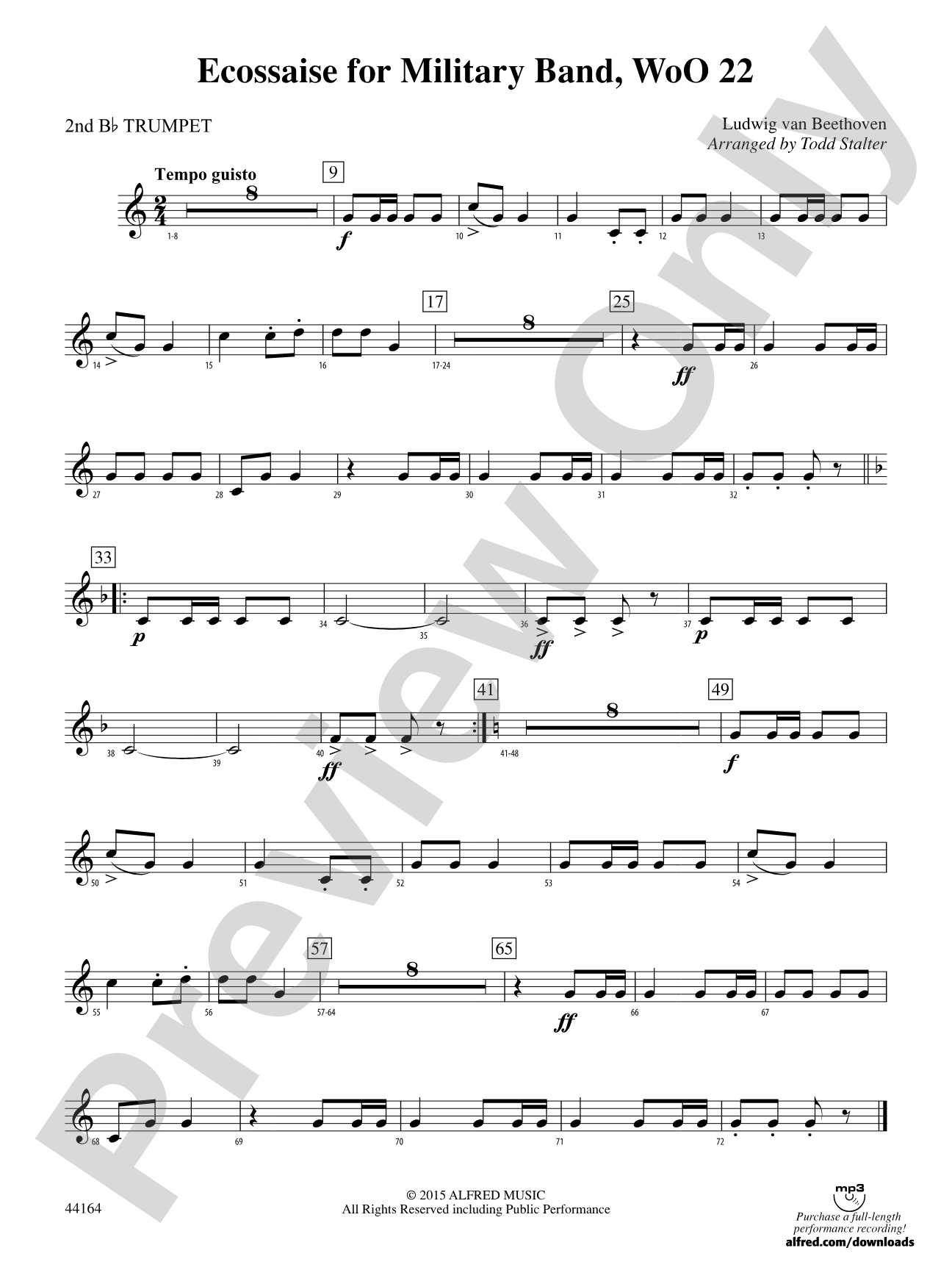 Ecossaise for Military Band, WoO 22: 2nd B-flat Trumpet