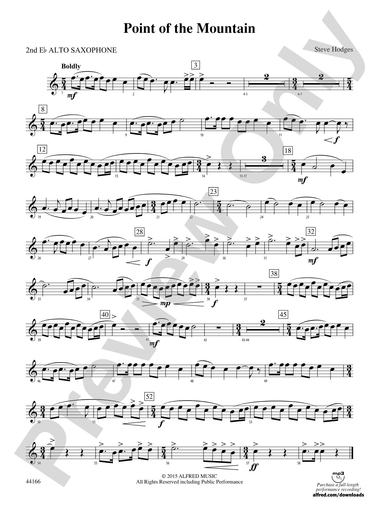 Point of the Mountain: 2nd E-flat Alto Saxophone