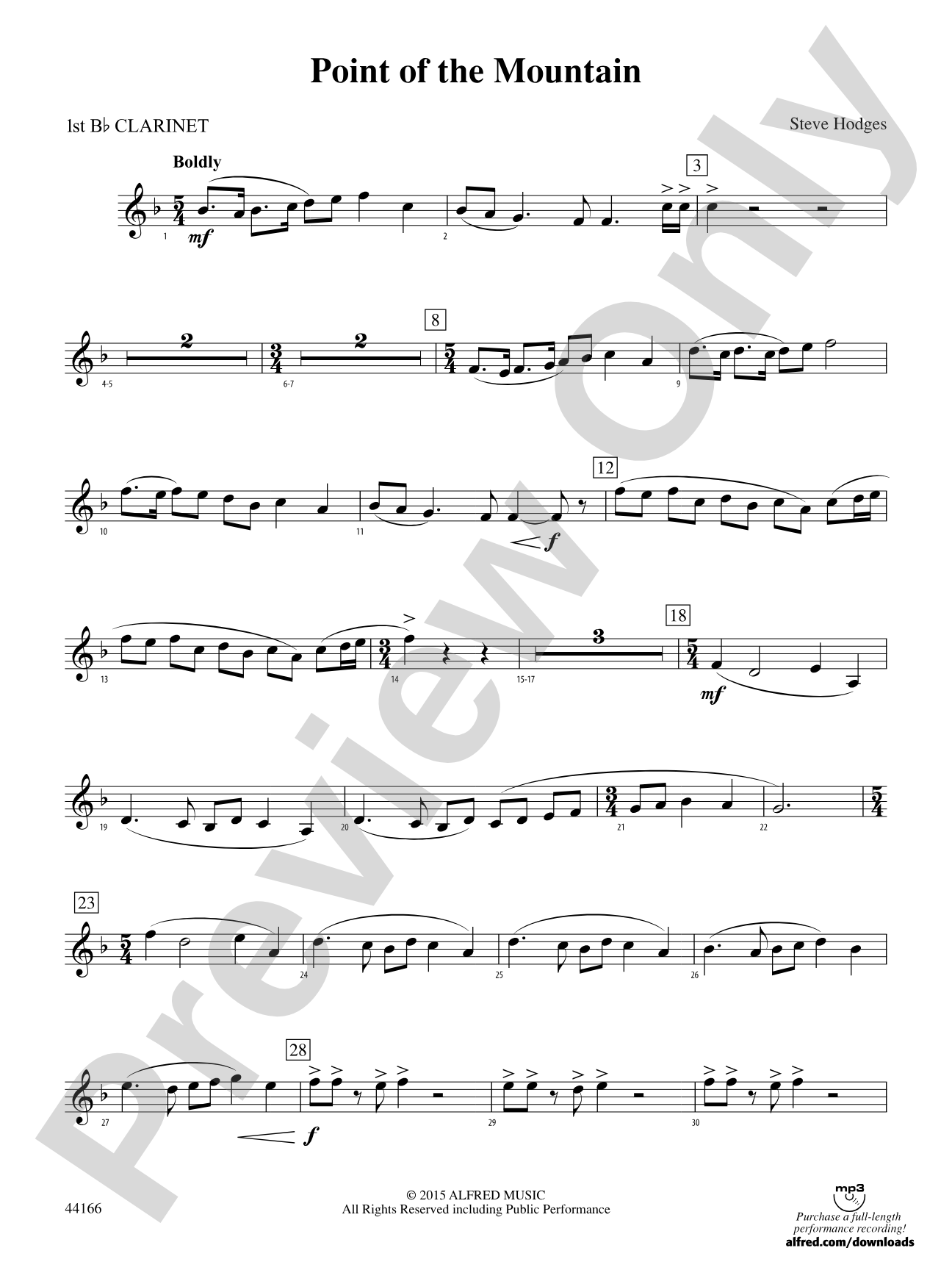 Point of the Mountain: 1st B-flat Clarinet