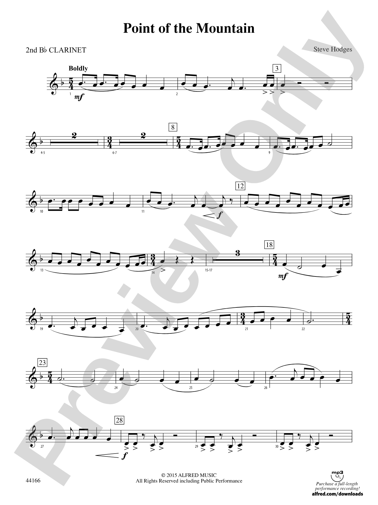 Point of the Mountain: 2nd B-flat Clarinet