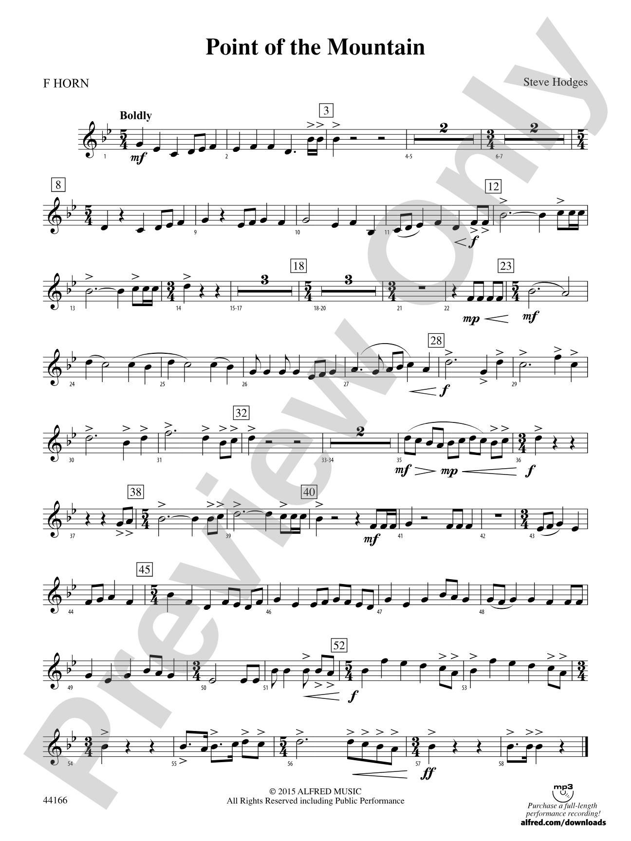 Point of the Mountain: 1st F Horn