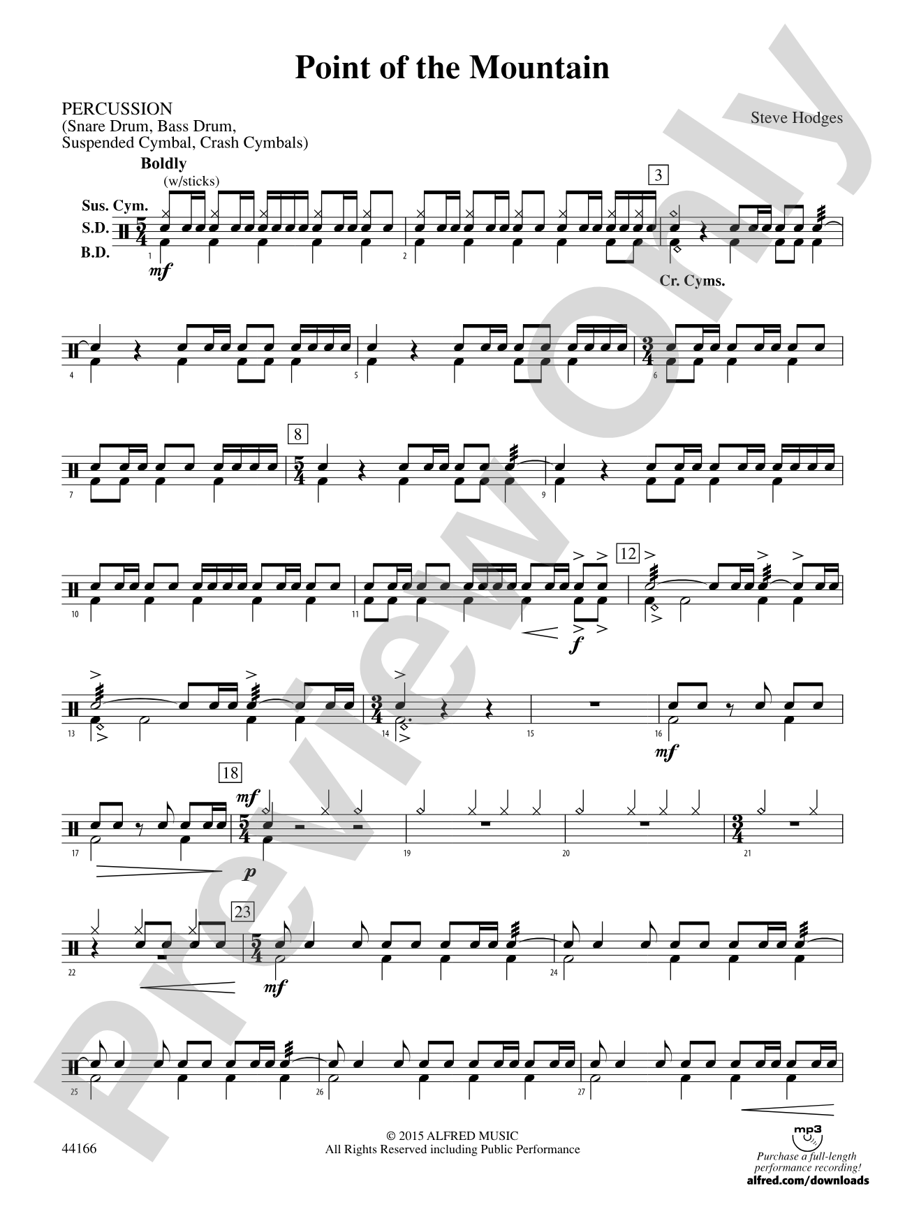 Point of the Mountain: 1st Percussion