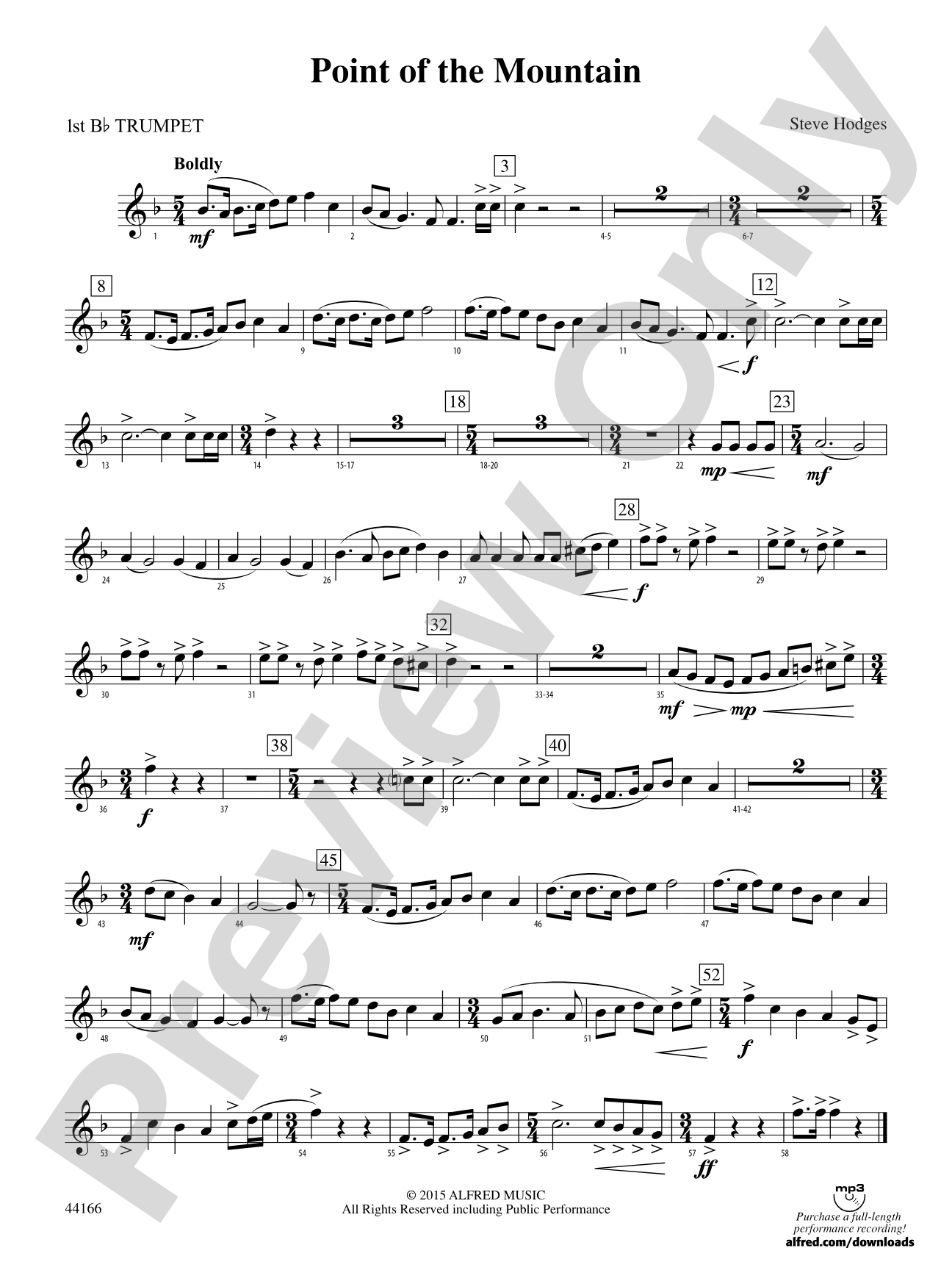 Point of the Mountain: 1st B-flat Trumpet