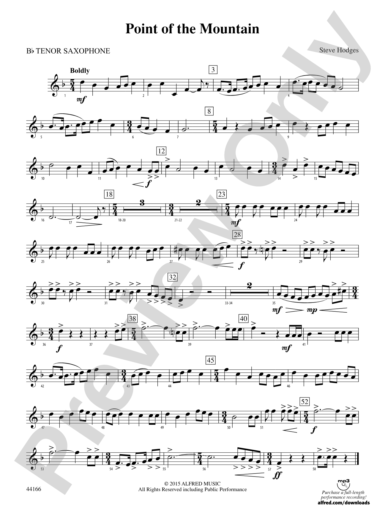 Point of the Mountain: B-flat Tenor Saxophone
