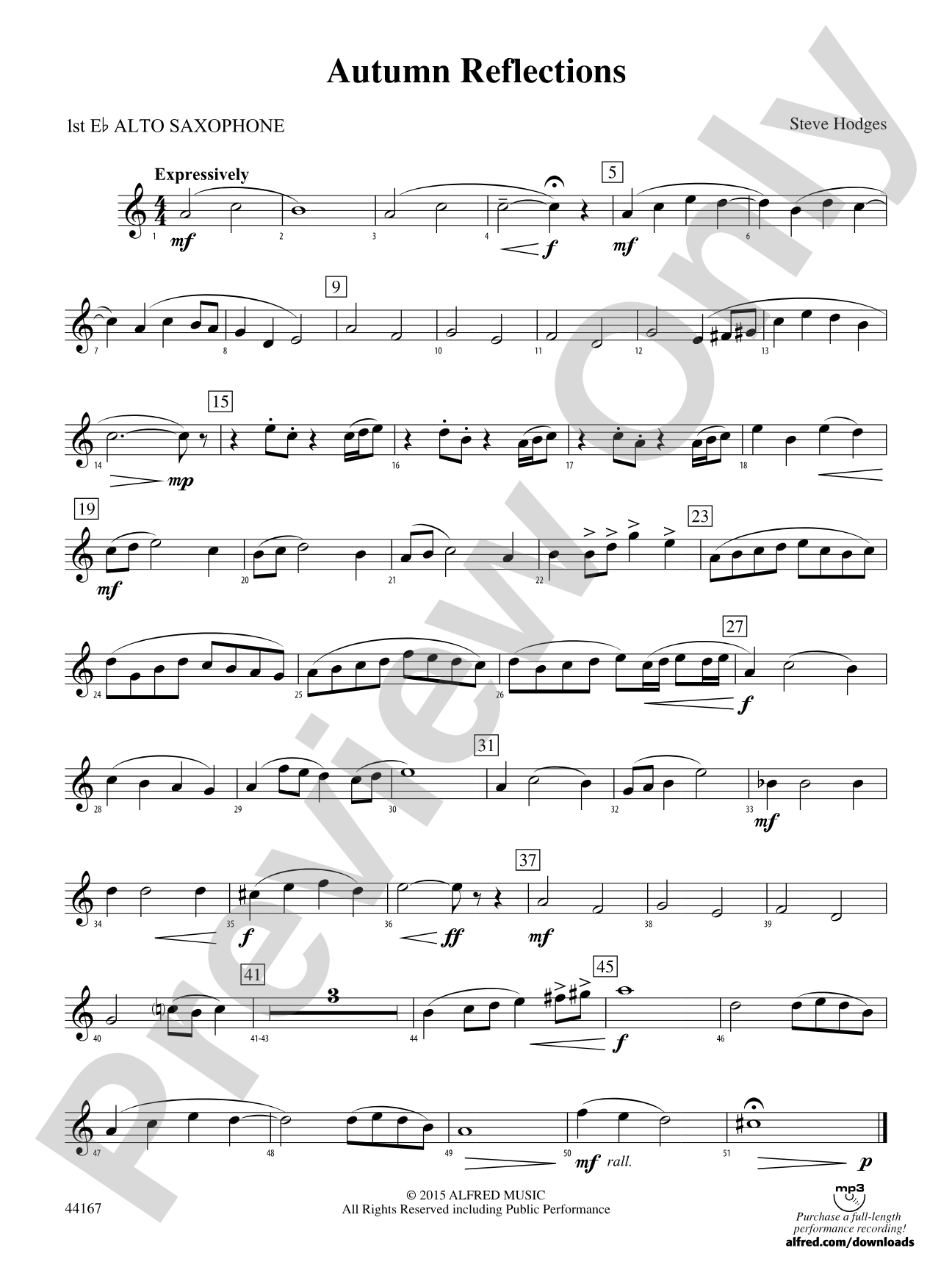 Autumn Reflections: E-flat Alto Saxophone