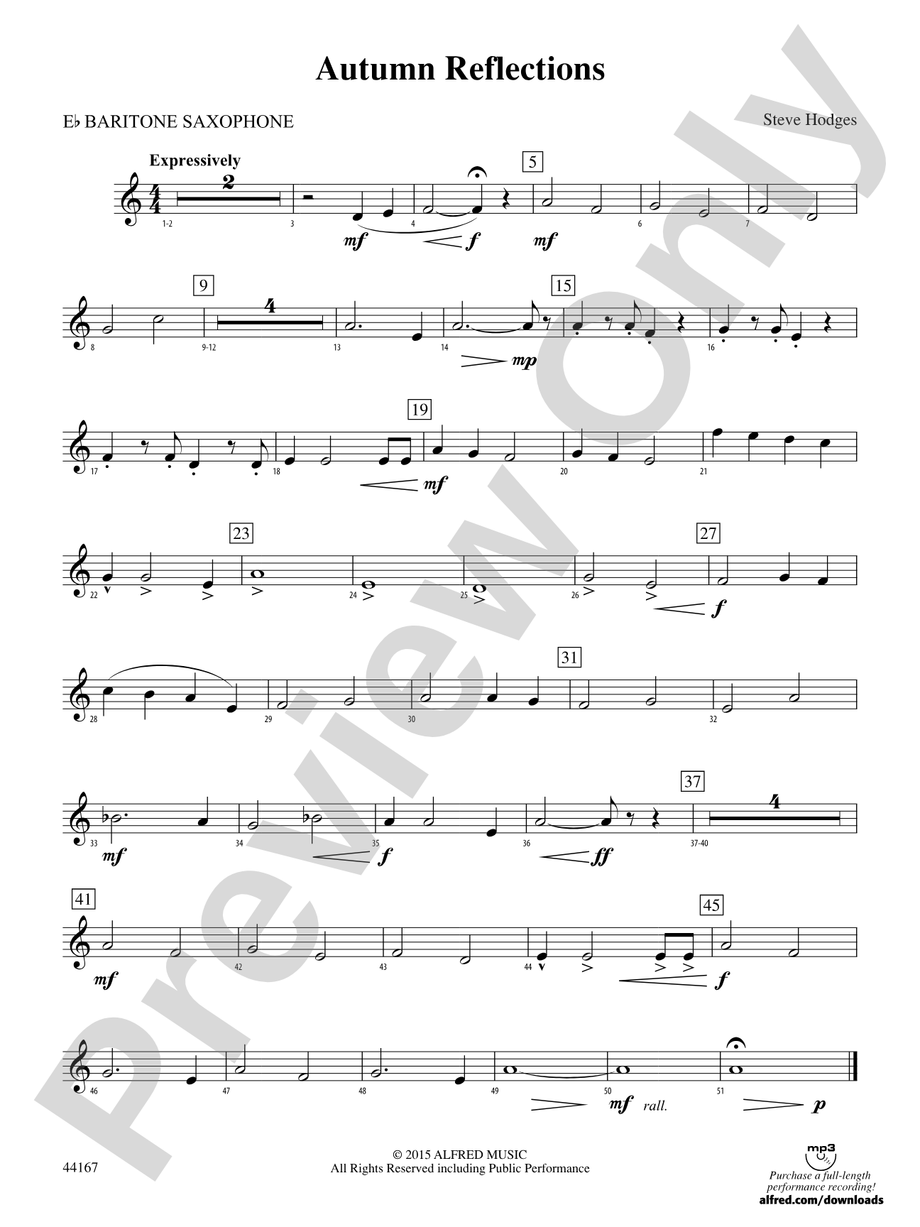 Autumn Reflections: E-flat Baritone Saxophone