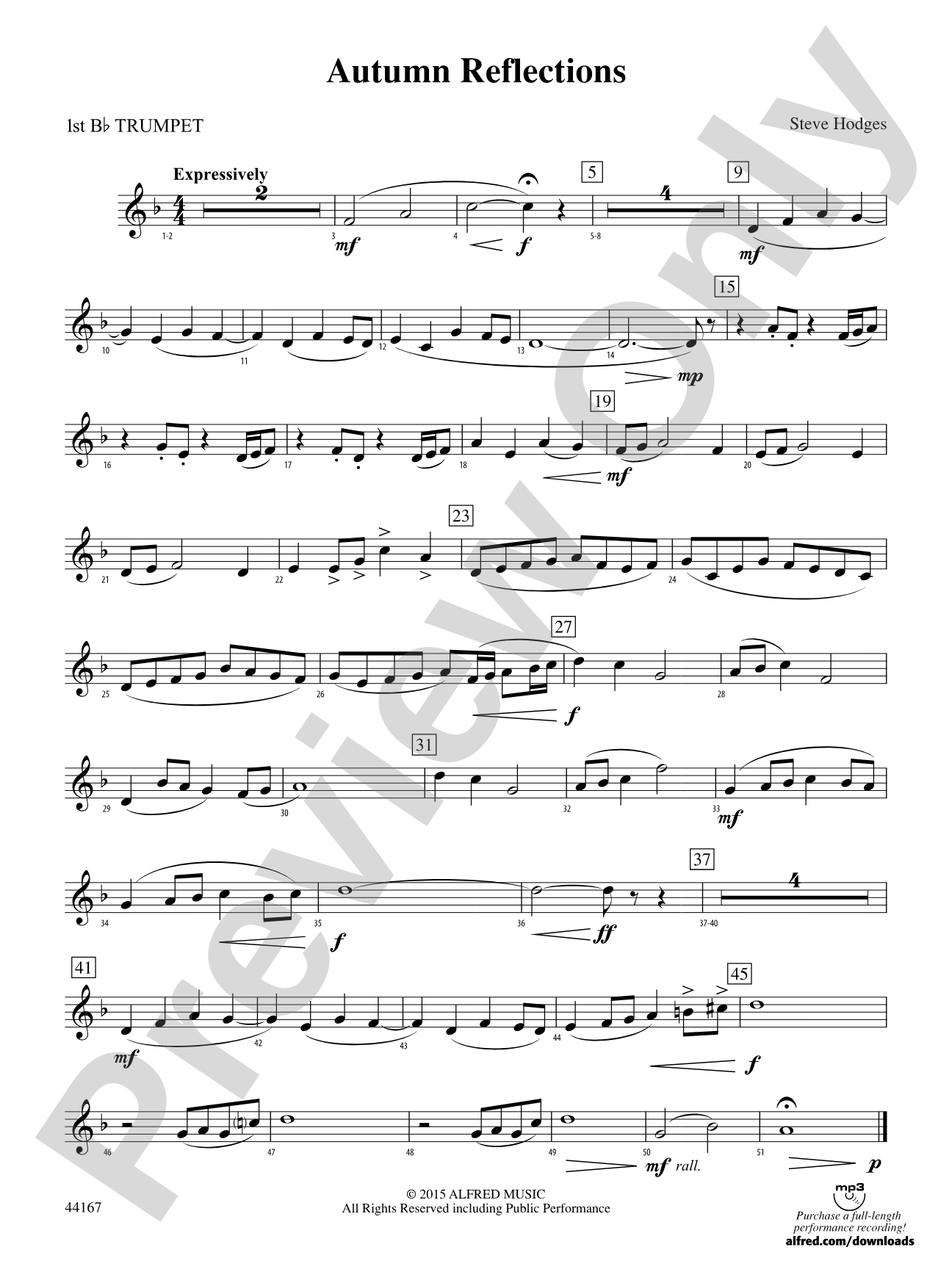 Autumn Reflections: 1st B-flat Trumpet