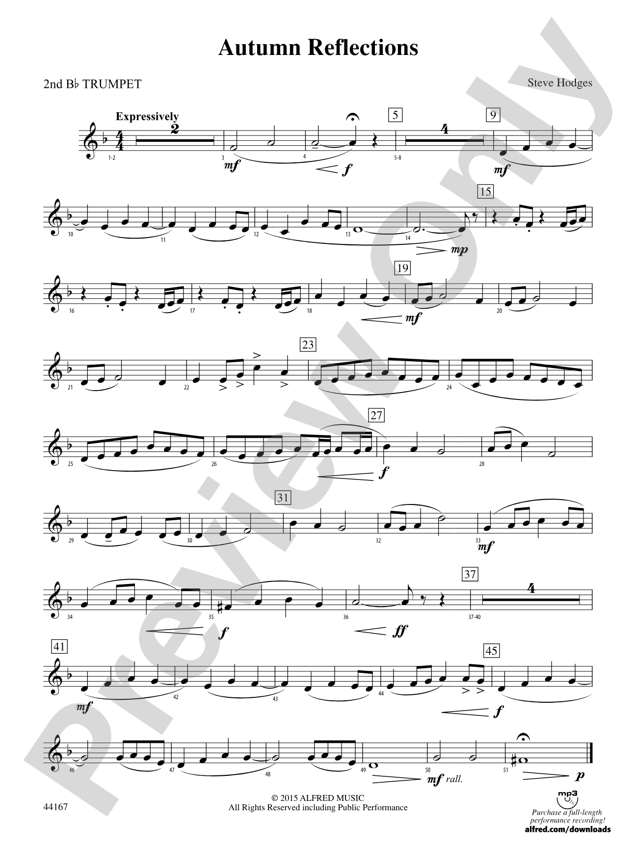Autumn Reflections: 2nd B-flat Trumpet