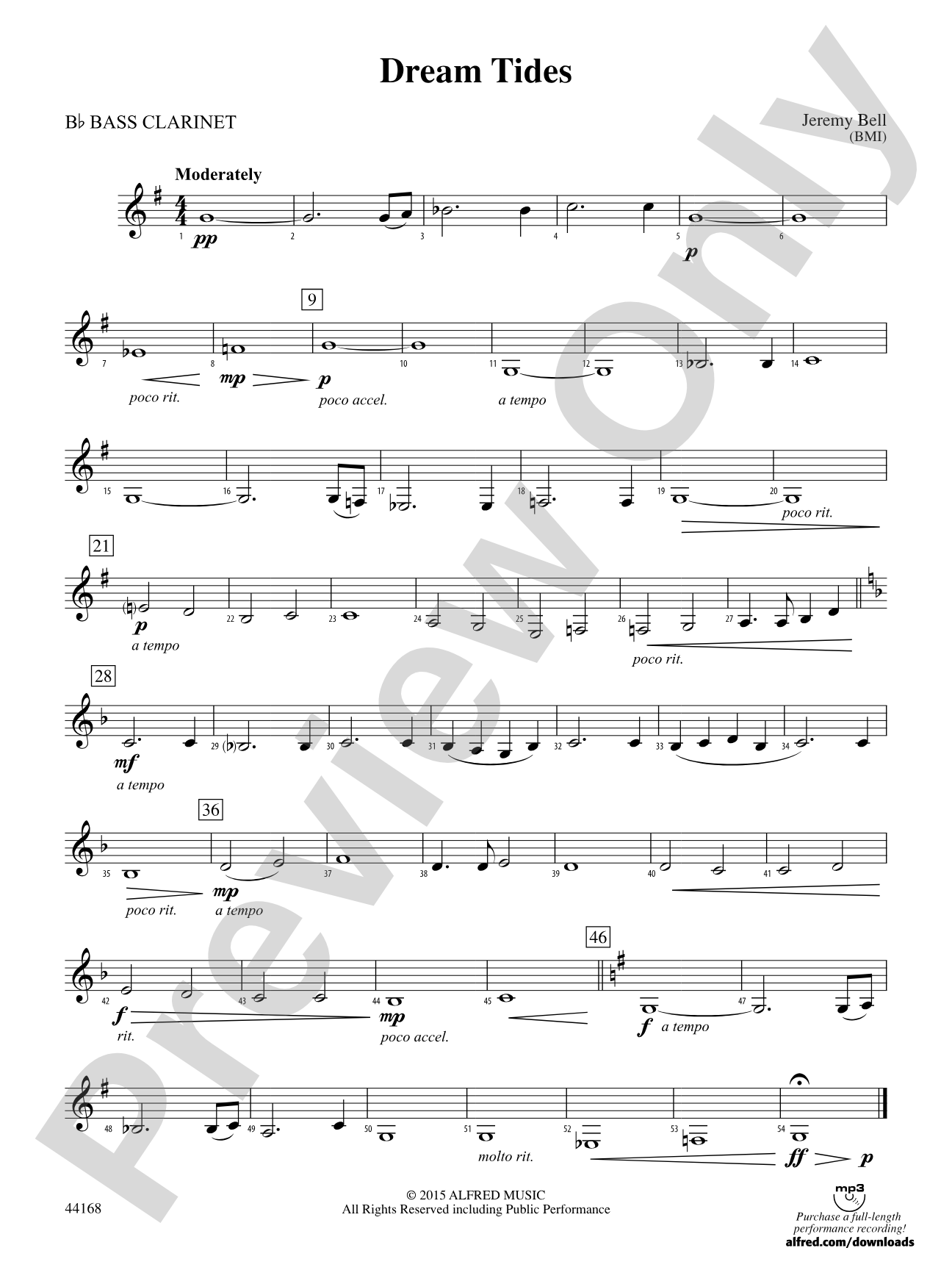 Dream Tides: B-flat Bass Clarinet