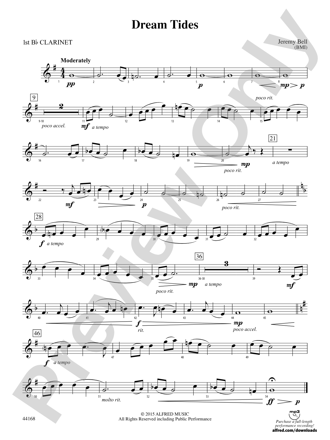 Dream Tides: 1st B-flat Clarinet