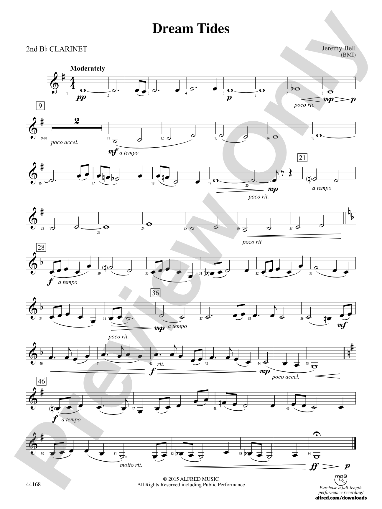 Dream Tides: 2nd B-flat Clarinet