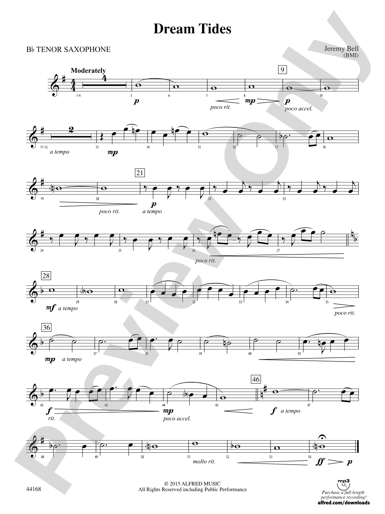 Dream Tides: B-flat Tenor Saxophone