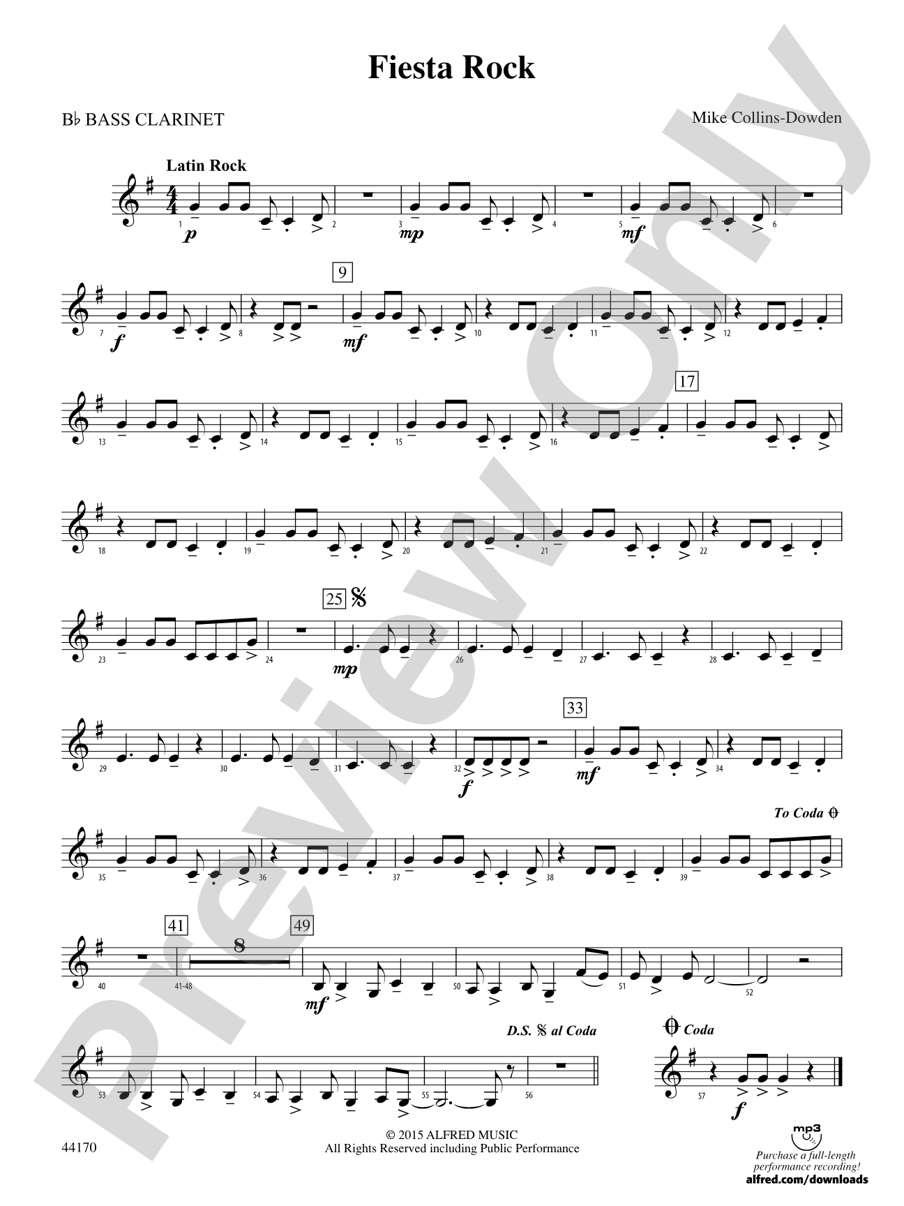 Fiesta Rock: B-flat Bass Clarinet