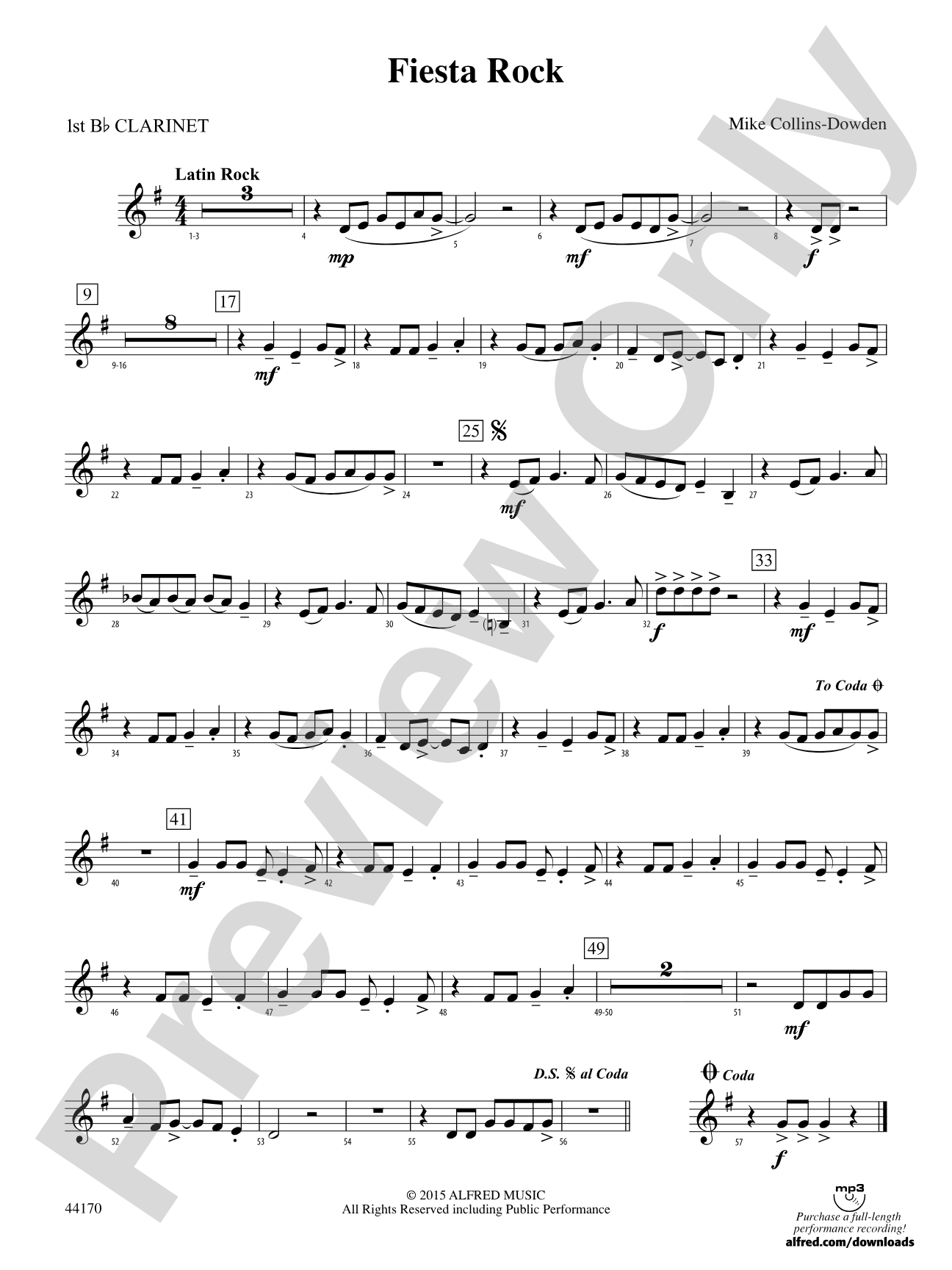 Fiesta Rock: 1st B-flat Clarinet