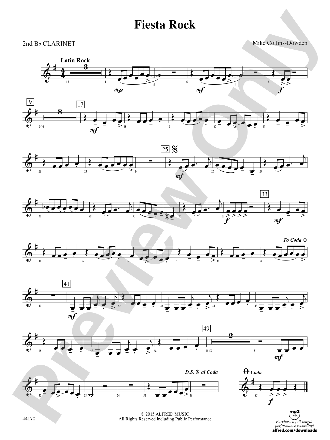 Fiesta Rock: 2nd B-flat Clarinet